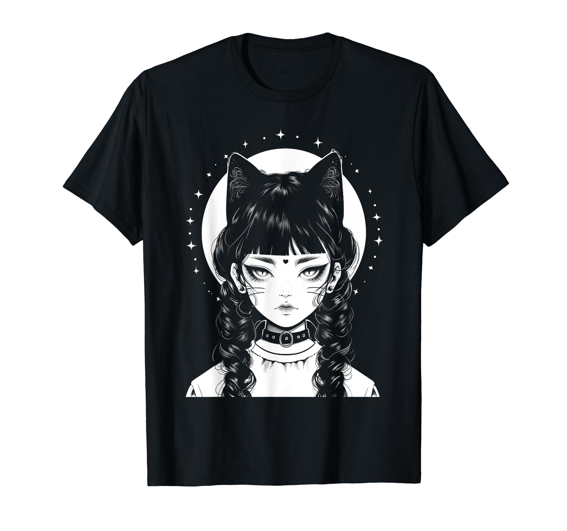 Cat Anime Manga Goth Alternative Y2K T-Shirt - Minimalist Print Men Women - T-Shirt, Sweatshirt, Hoodie