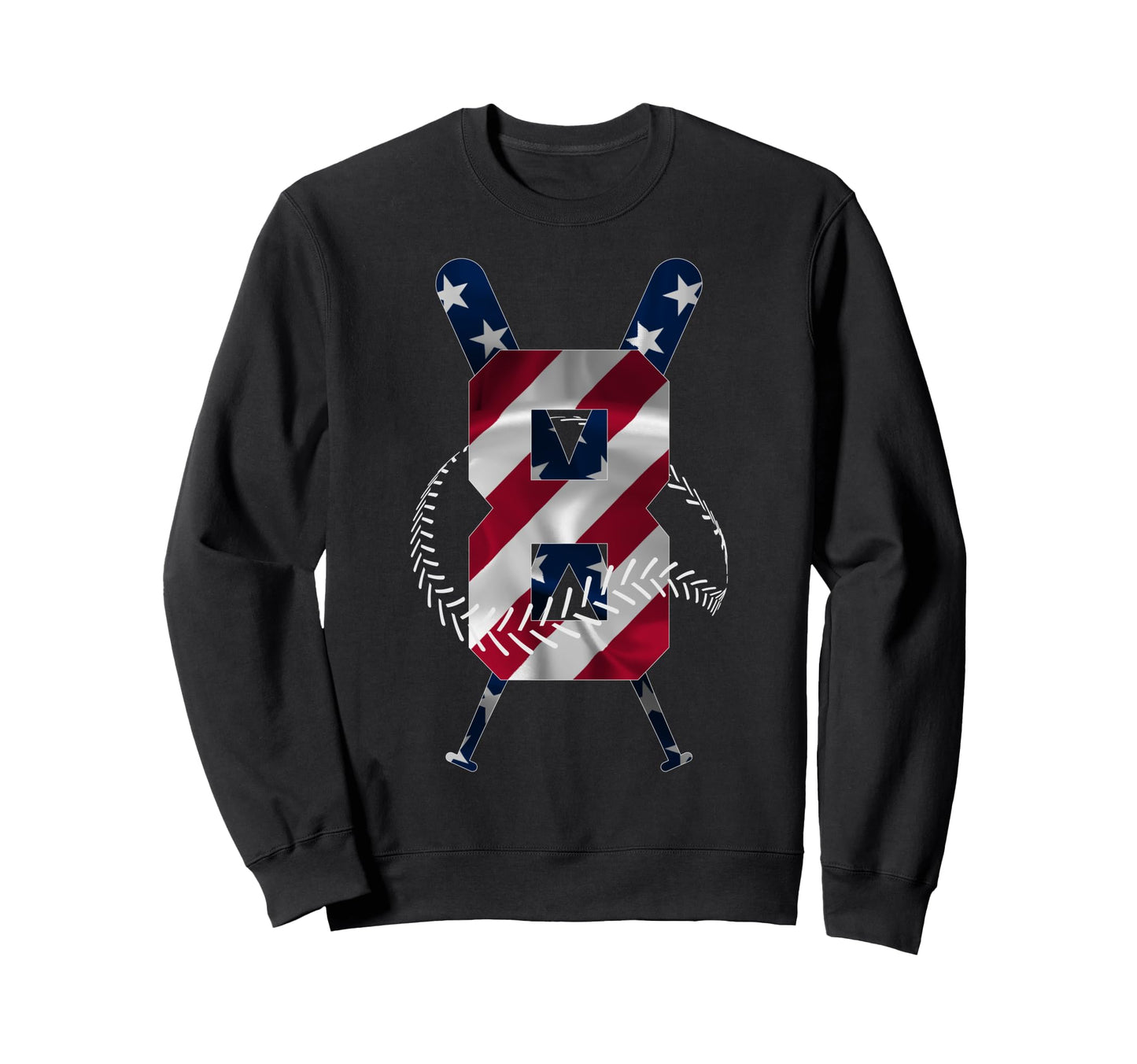 Number 8 Years Baseball 8Th Birthday Sweatshirt - Graphic Print for Adults - T-Shirt, Sweatshirt, Hoodie
