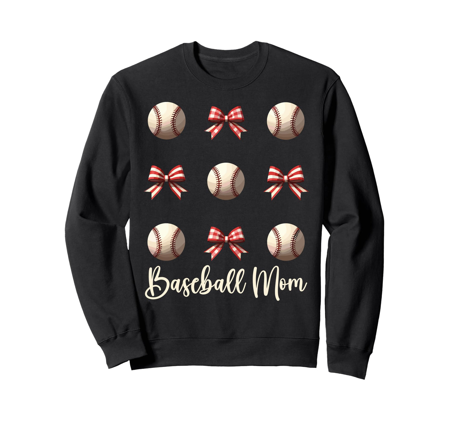 Baseball Mom Funny Coquette Bow Sweatshirt - Aesthetic Graphic Men Women - T-Shirt, Sweatshirt, Hoodie