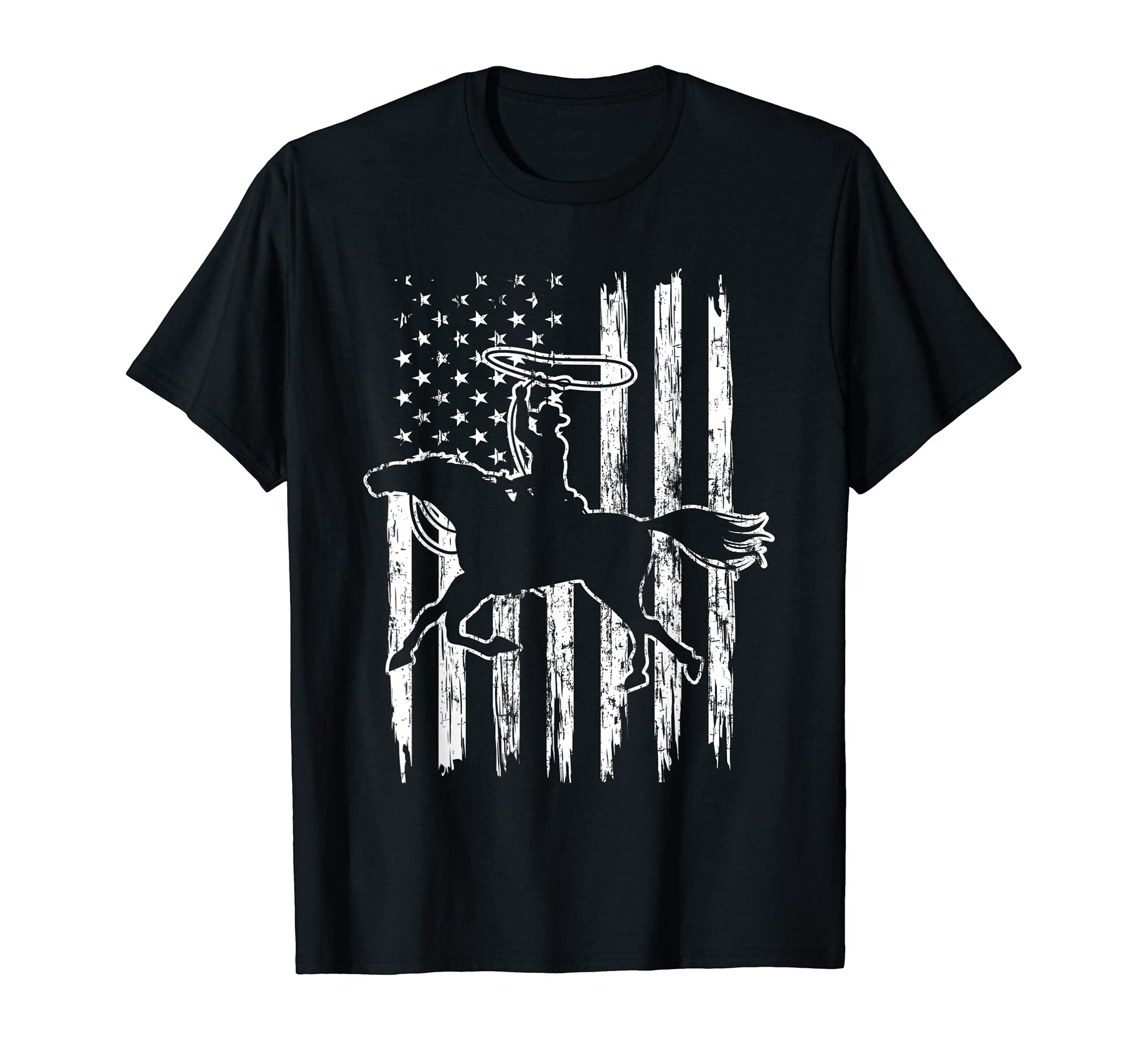 Cowboy Rodeo American Flag Western T-Shirt - Streetwear Style for Adults - T-Shirt, Sweatshirt, Hoodie