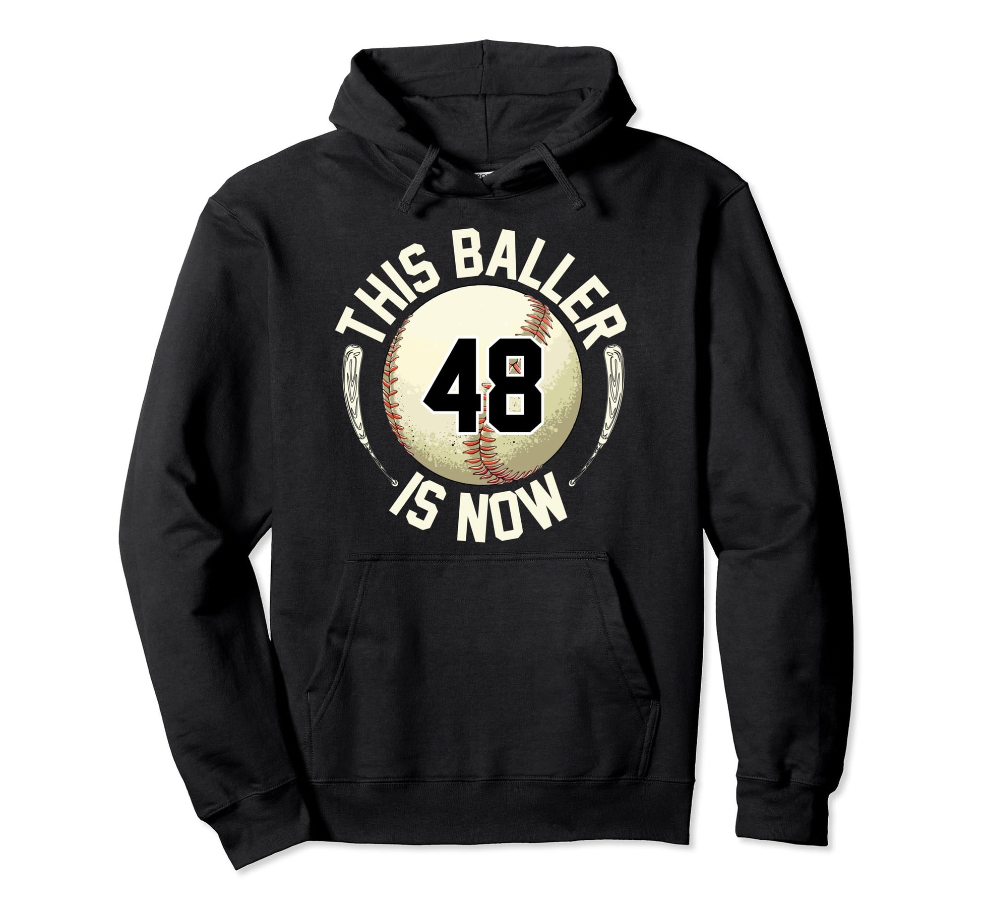 This Baller Is Now 48 Baseball Hoodie - Casual Everyday Wear Men Women - T-Shirt, Sweatshirt, Hoodie