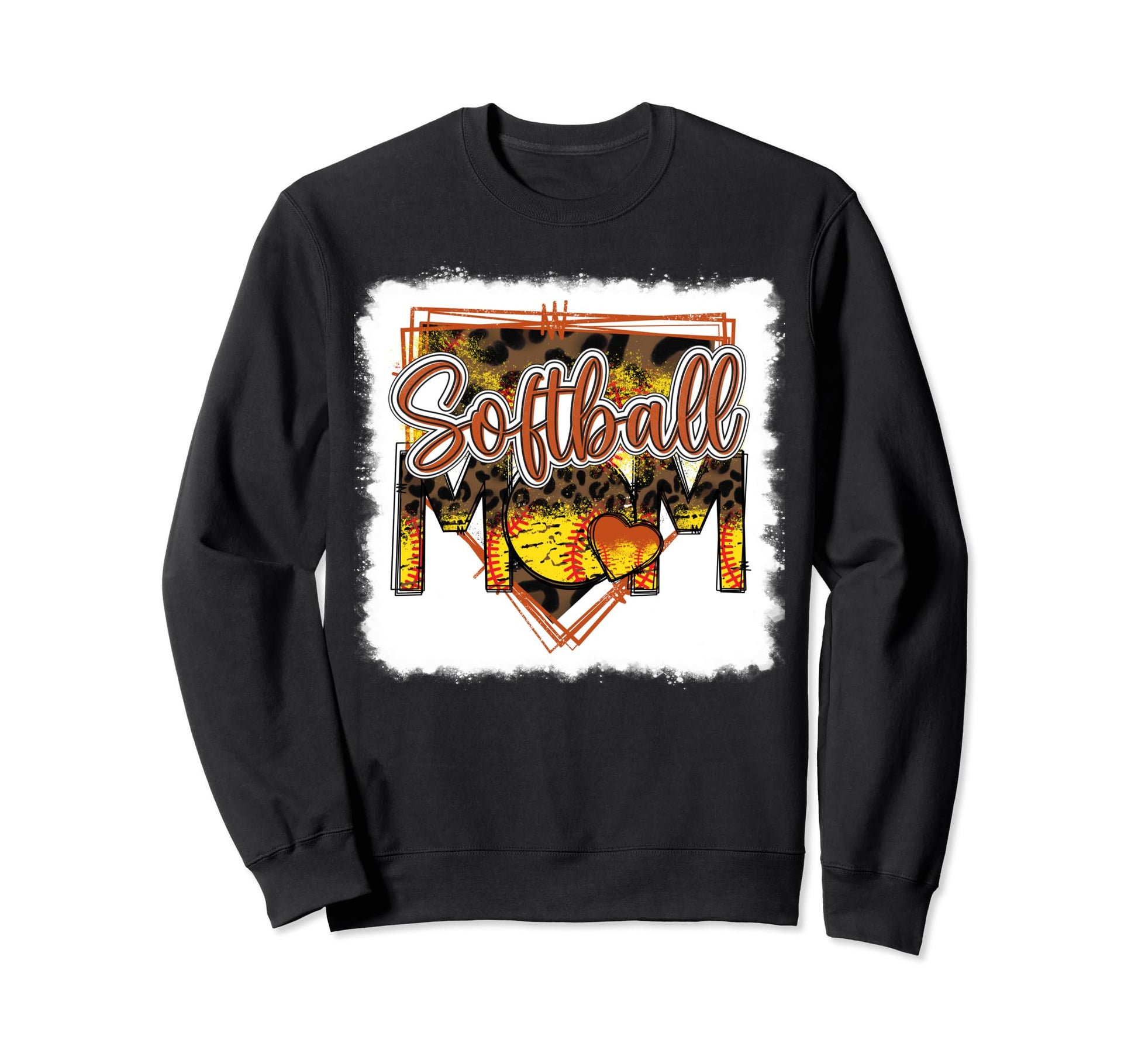 Bleached Softball Mom Leopard Sweatshirt - Minimalist Print Men Women - T-Shirt, Sweatshirt, Hoodie