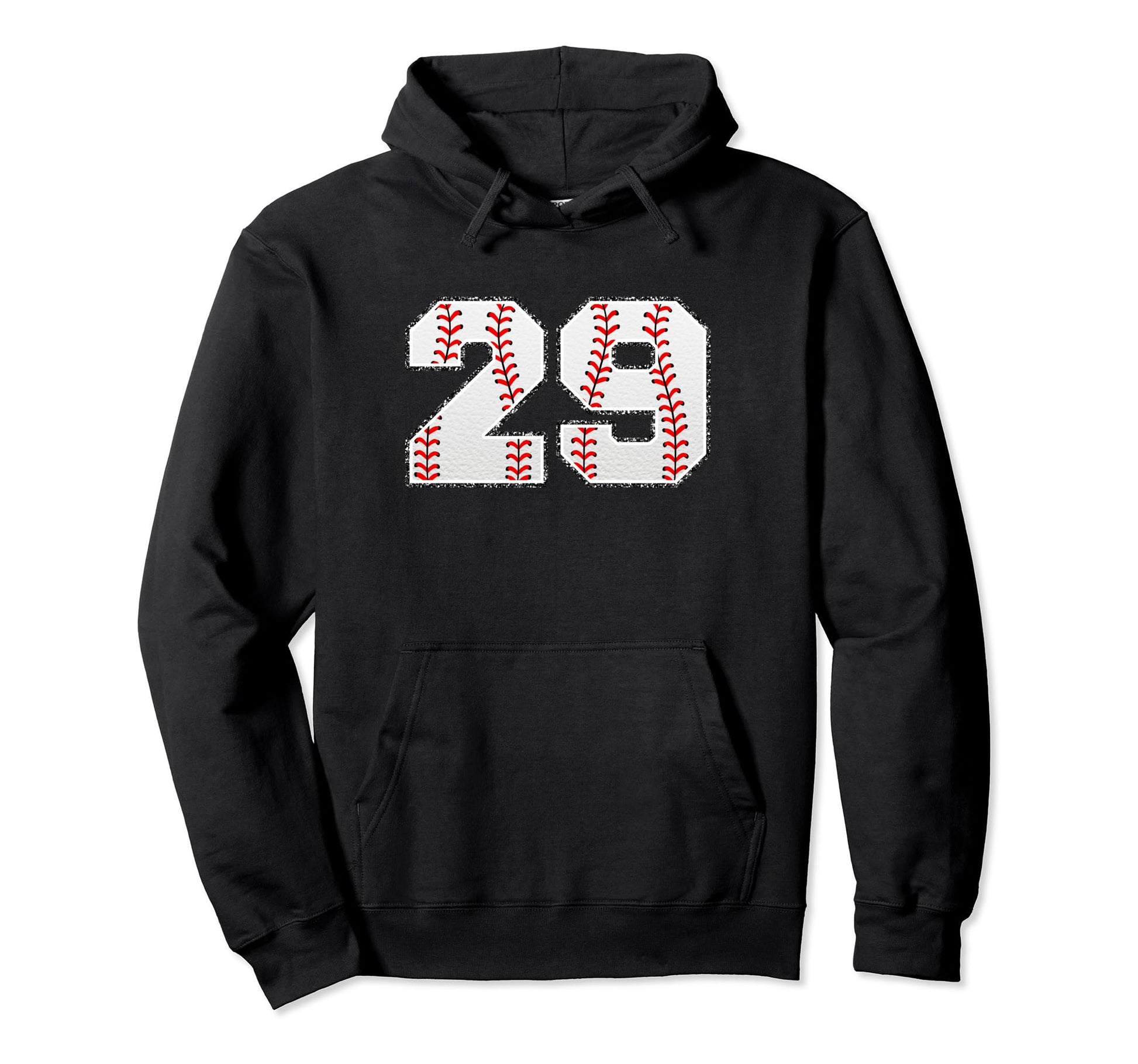 Number 29 Baseball Distressed Hoodie - Casual Everyday Wear Men Women - T-Shirt, Sweatshirt, Hoodie