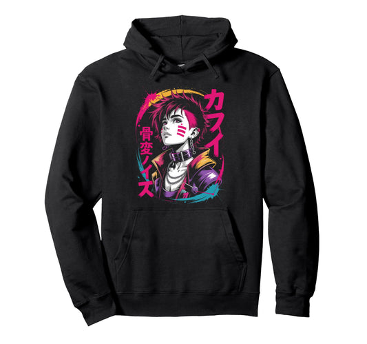 Anime Manga Cyberpunk Japanese Hoodie - Fun Novelty Design for Adults - T-Shirt, Sweatshirt, Hoodie