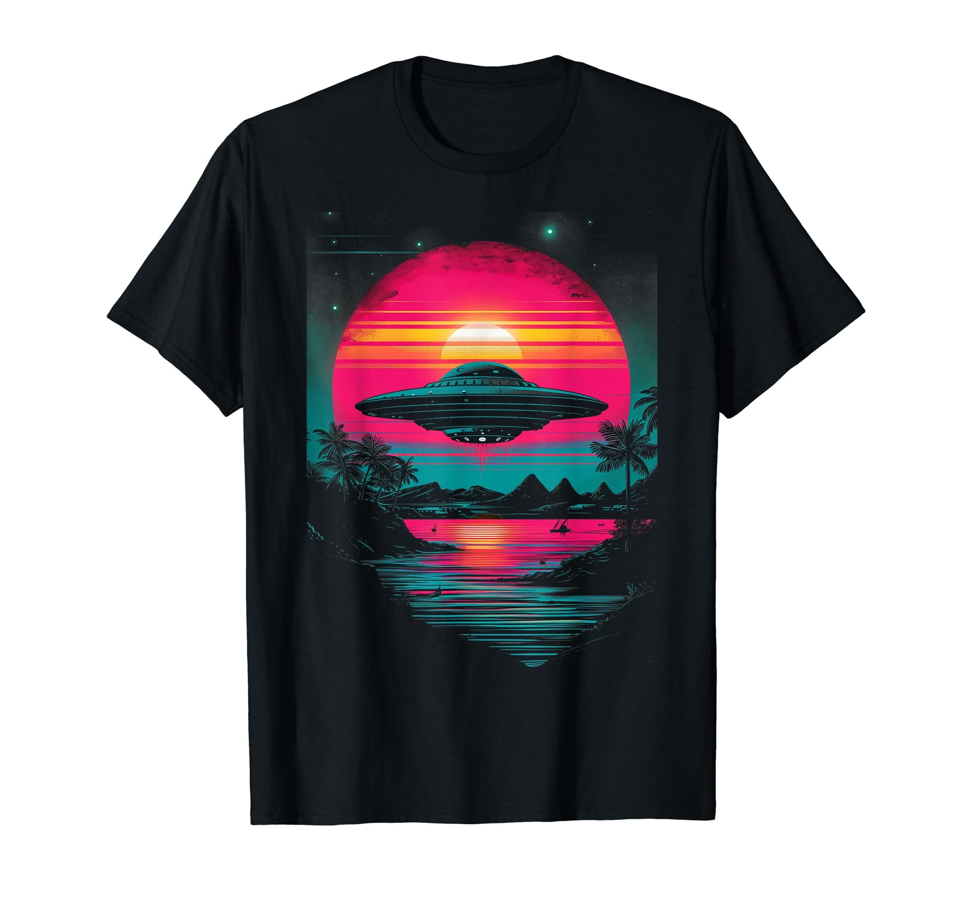 Ufo Vaporwave Aesthetic 80S Synthwave T-Shirt - Trendy Graphic Unisex - T-Shirt, Sweatshirt, Hoodie