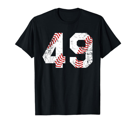 Baseball 49 Jersey Number T-Shirt - Custom Art Print Men Women - T-Shirt, Sweatshirt, Hoodie