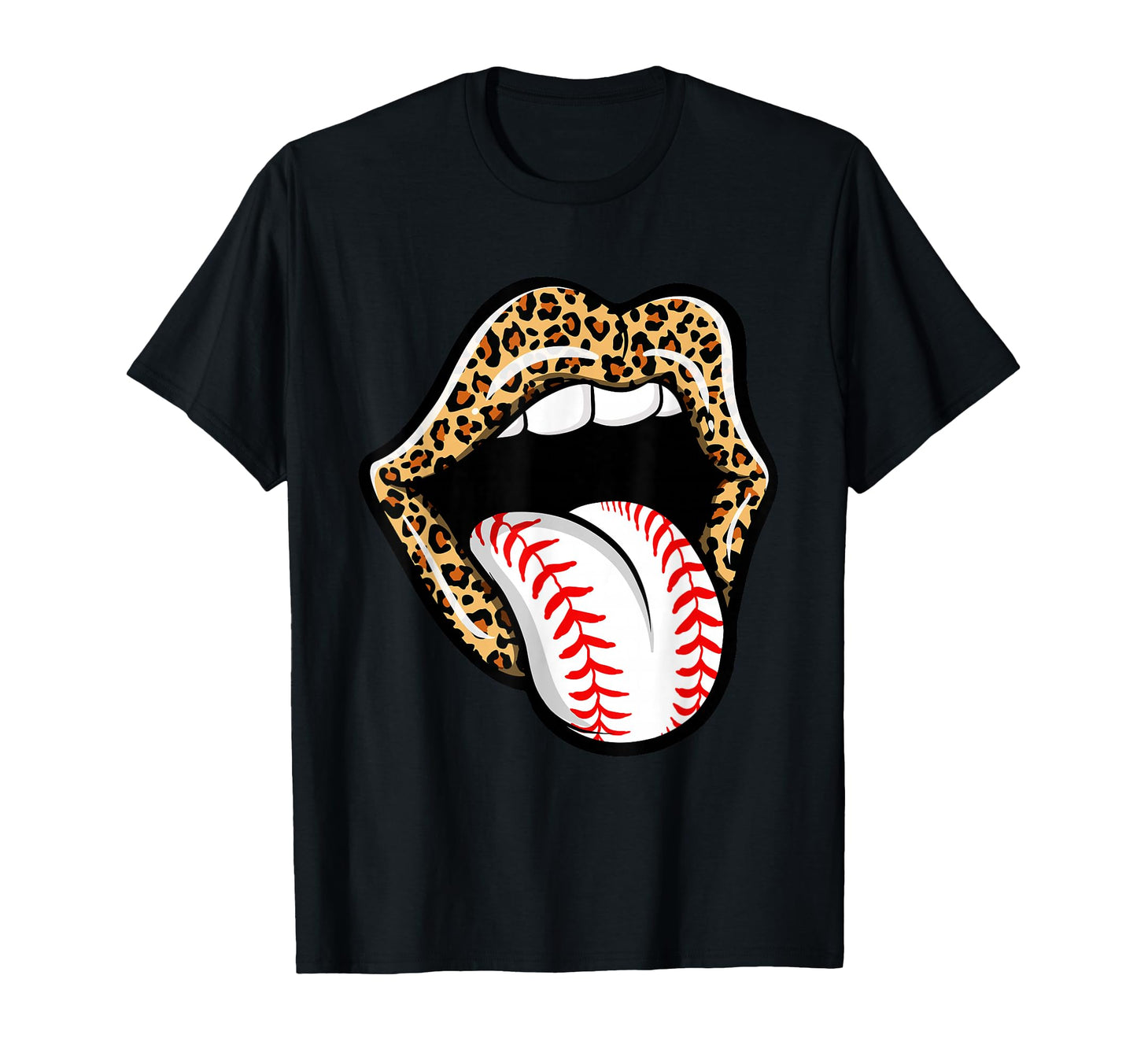 Baseball Mom Funny Baseball Leopard T-Shirt - Novelty Apparel for Adults - T-Shirt, Sweatshirt, Hoodie
