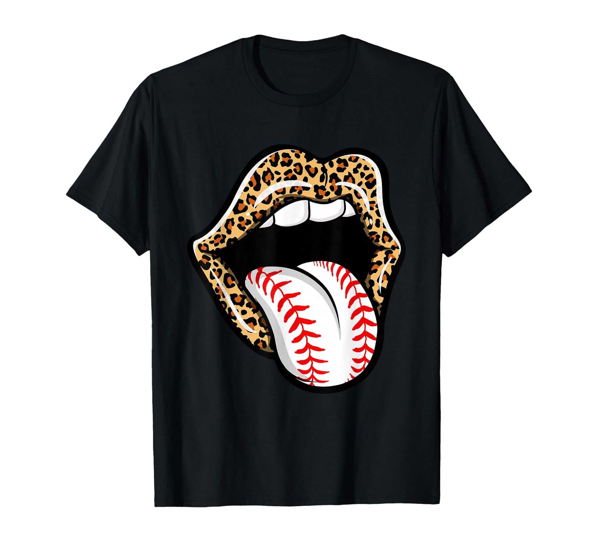 Baseball Mom Funny Baseball Leopard T-Shirt - Novelty Apparel for Adults - T-Shirt, Sweatshirt, Hoodie