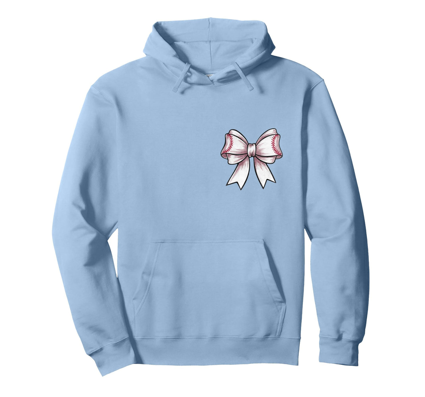 Baseball Coquette Bow Front And Back Hoodie - Novelty Apparel Men Women - T-Shirt, Sweatshirt, Hoodie