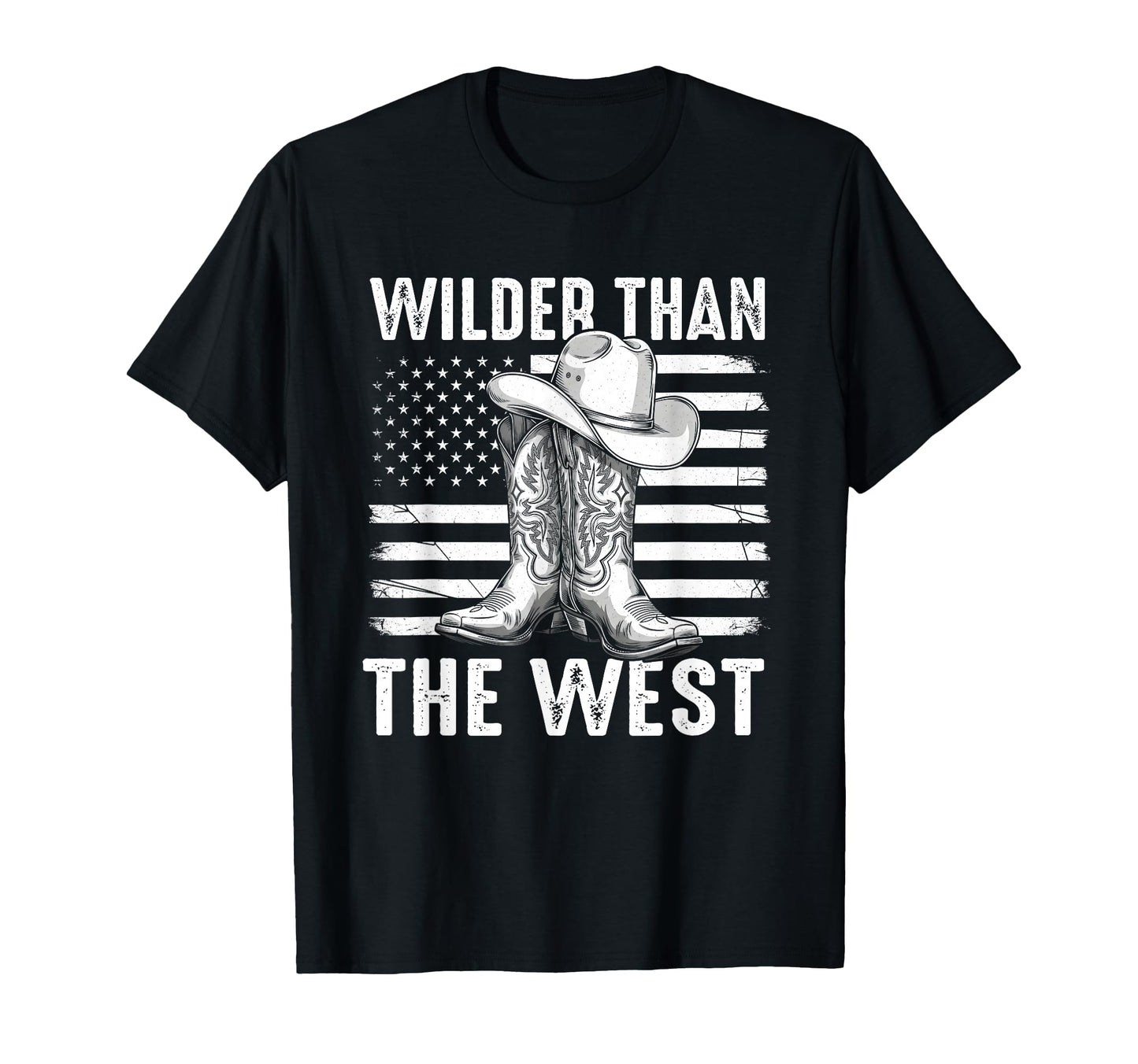Wilder Than West Cowboy Boots Western T-Shirt - Aesthetic Graphic Unisex - T-Shirt, Sweatshirt, Hoodie