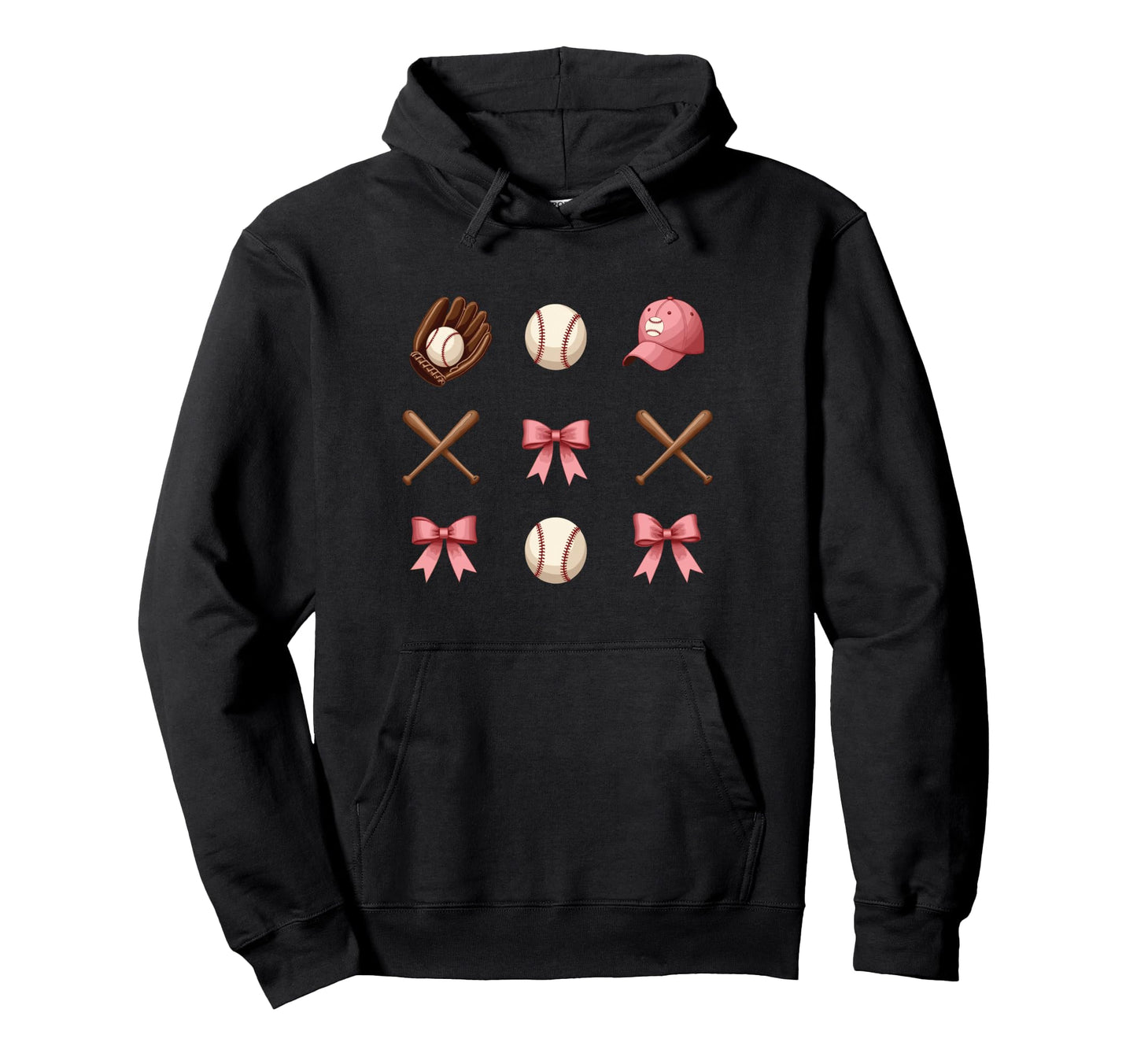 Baseball Coquette Bow Funny Bow Hoodie - Custom Art Print Men Women - T-Shirt, Sweatshirt, Hoodie