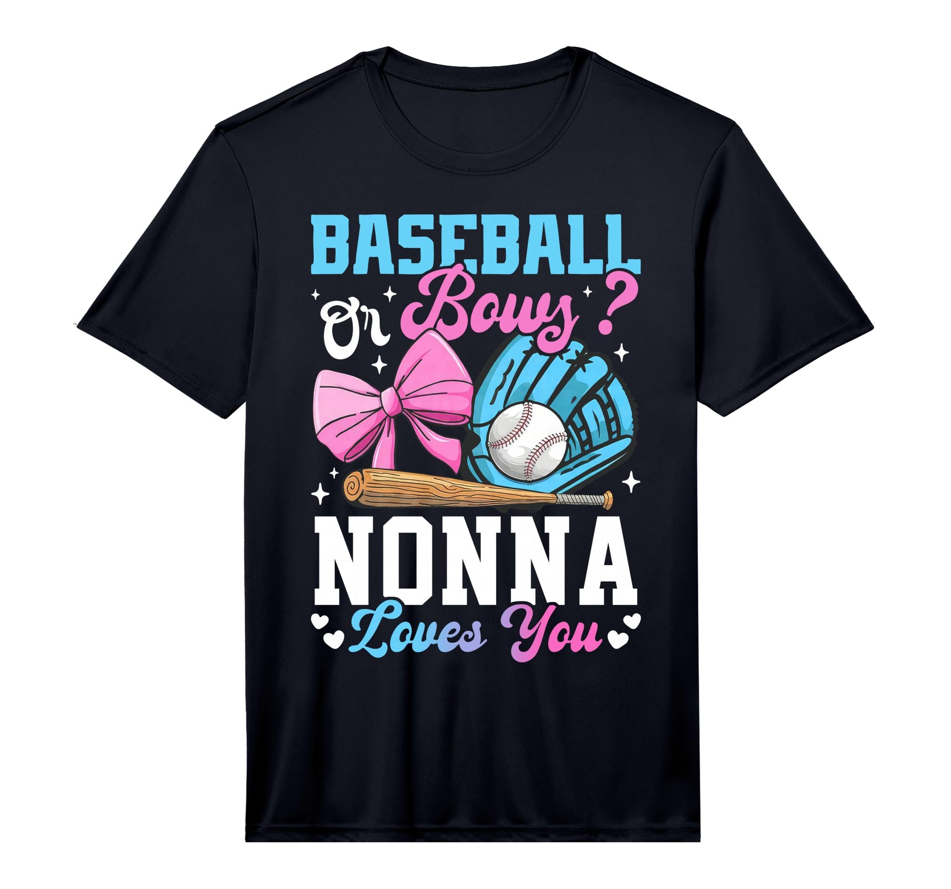 Mens Baseball Or Bows Nonna Loves You T-Shirt - Trendy Graphic Men Women - T-Shirt, Sweatshirt, Hoodie