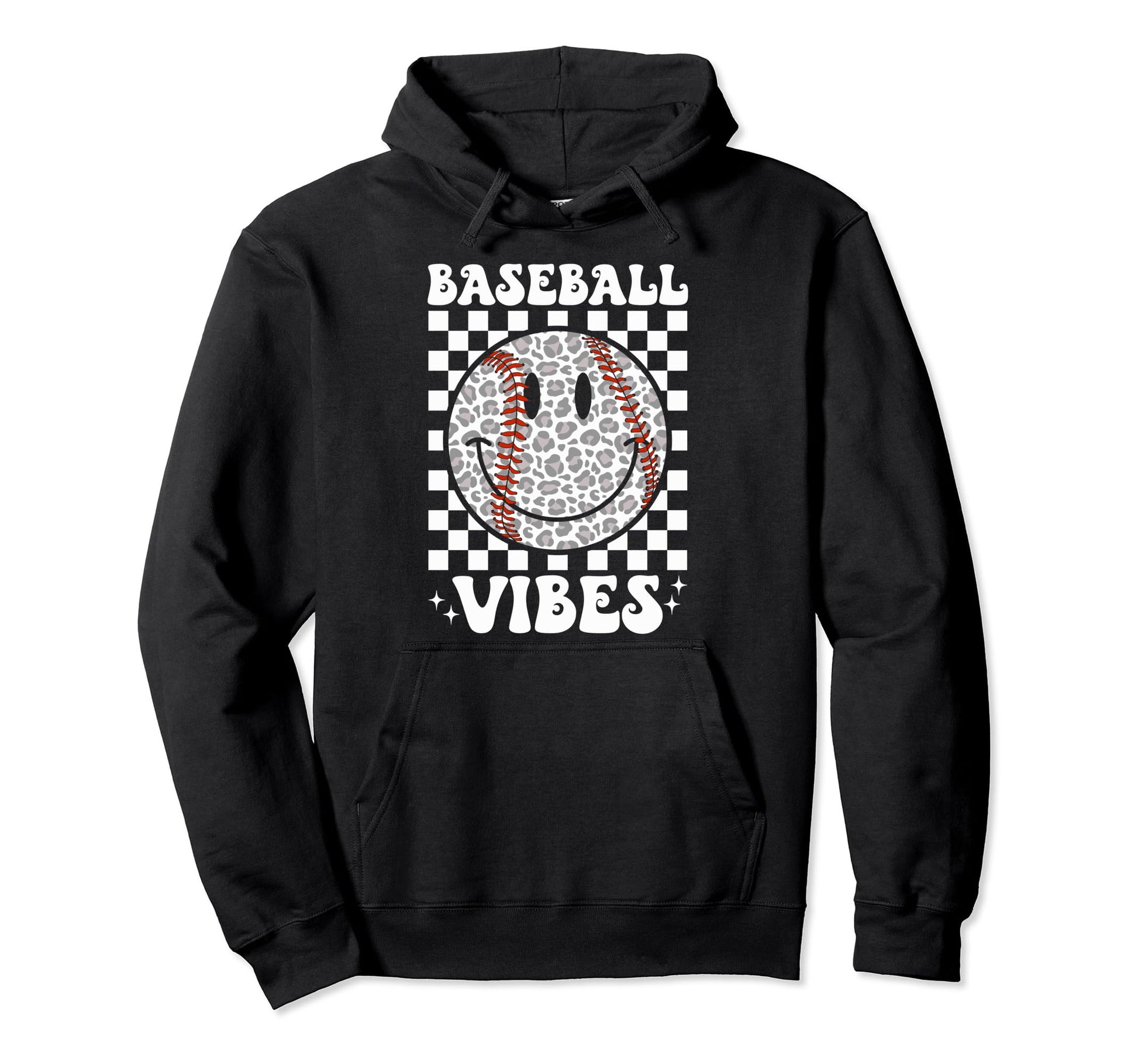 Funny Leopard Baseball Vibes Game Day Hoodie - Unique Graphic for Adults - T-Shirt, Sweatshirt, Hoodie