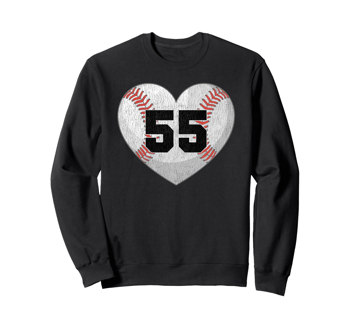 Baseball Number 55 Distressed Sweatshirt - Aesthetic Graphic for Adults - T-Shirt, Sweatshirt, Hoodie