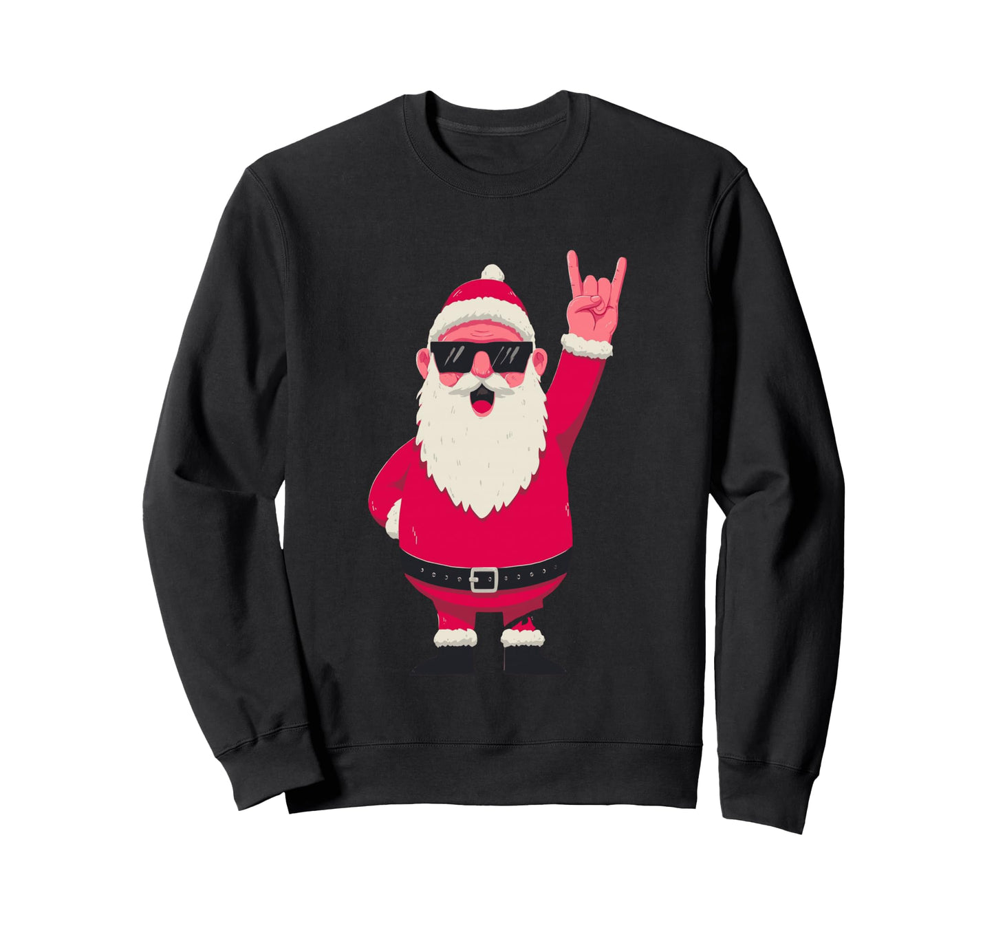 Santa Rock Funny Winter Character Sweatshirt - Custom Art Print Men Women - T-Shirt, Sweatshirt, Hoodie