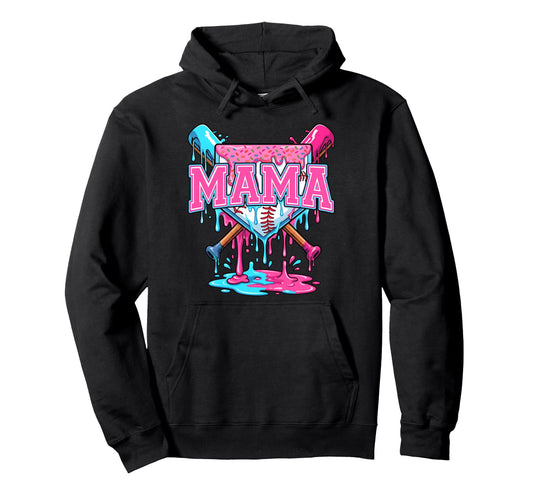 Baseball Drip Mom Ice Cream Drip Mama Hoodie - Fun Novelty Design Unisex - T-Shirt, Sweatshirt, Hoodie