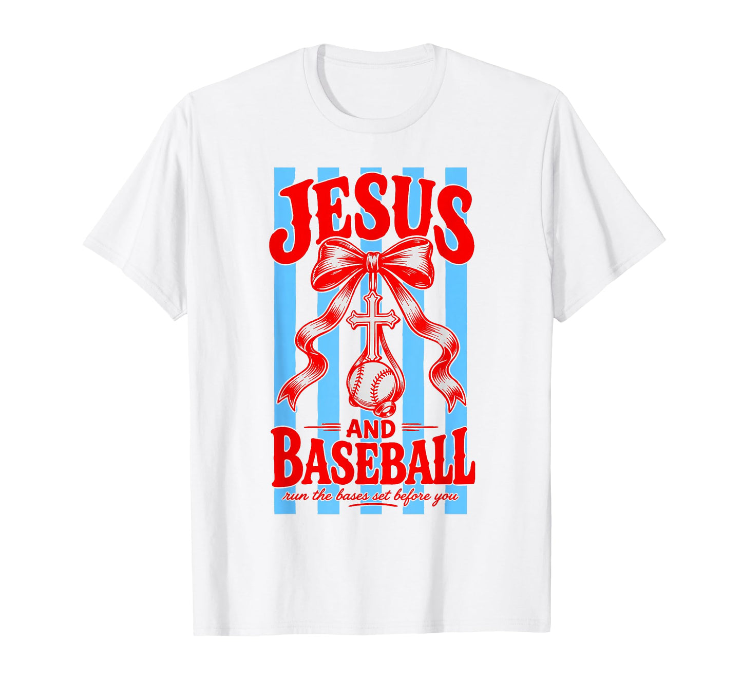 Jesus And Baseball Coquette Christian T-Shirt - Custom Art Print Unisex - T-Shirt, Sweatshirt, Hoodie