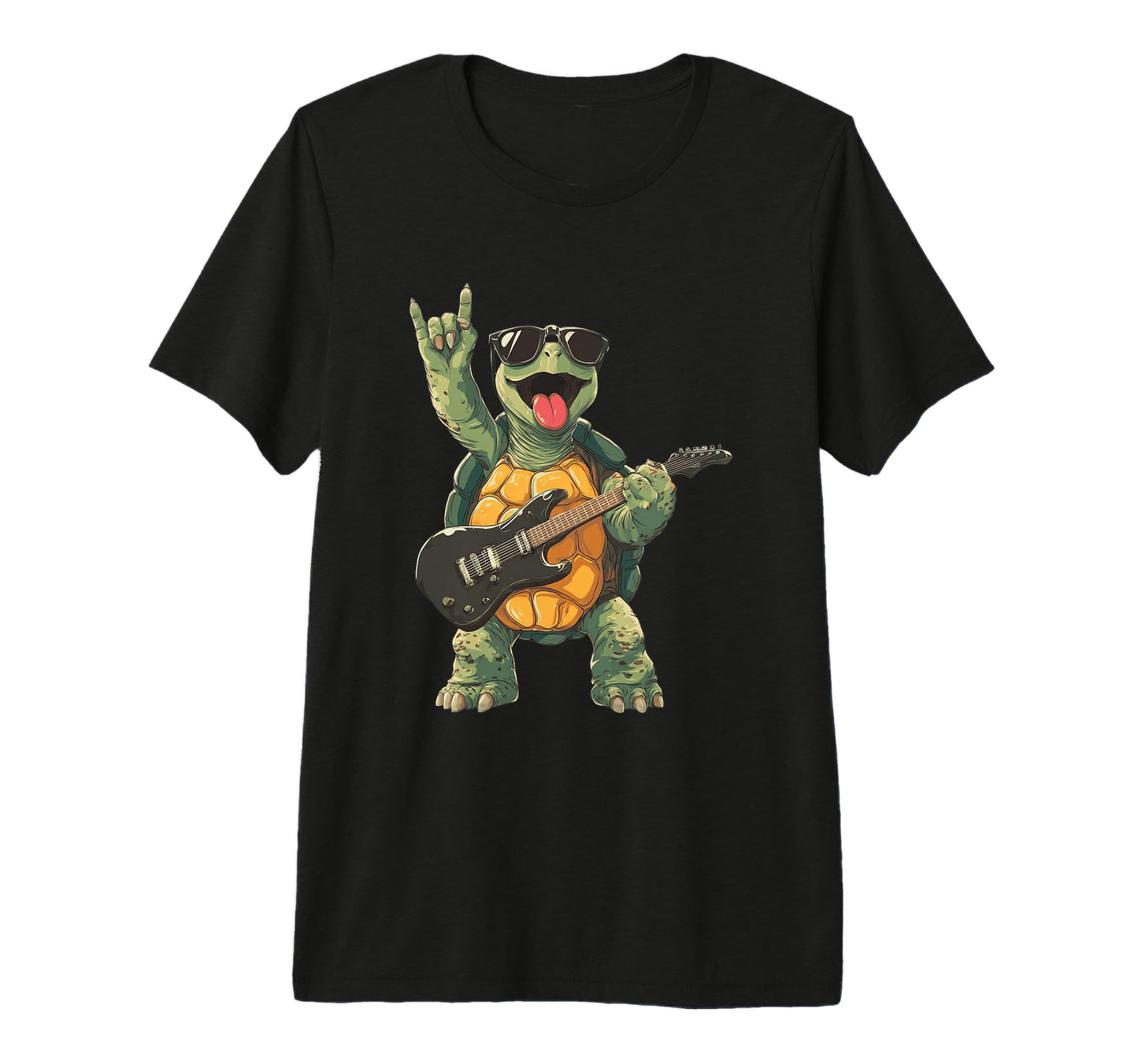 Rock Turtle Funny Animal Music T-Shirt - Fun Novelty Design Men Women - T-Shirt, Sweatshirt, Hoodie