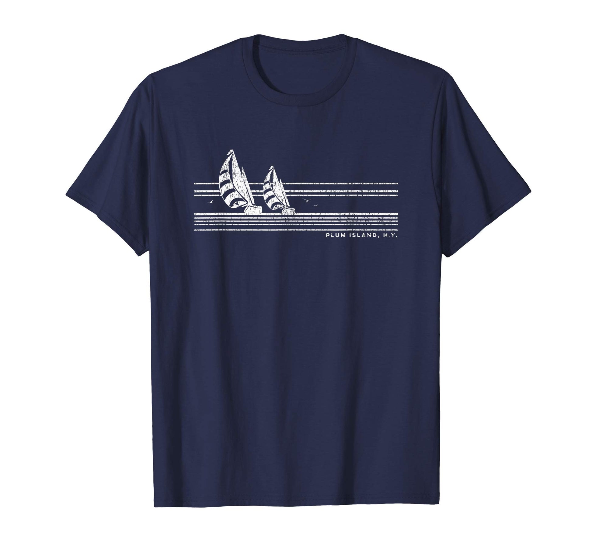 Plum Island Ny Sailing 70S Nautical T-Shirt - Novelty Apparel for Adults - T-Shirt, Sweatshirt, Hoodie