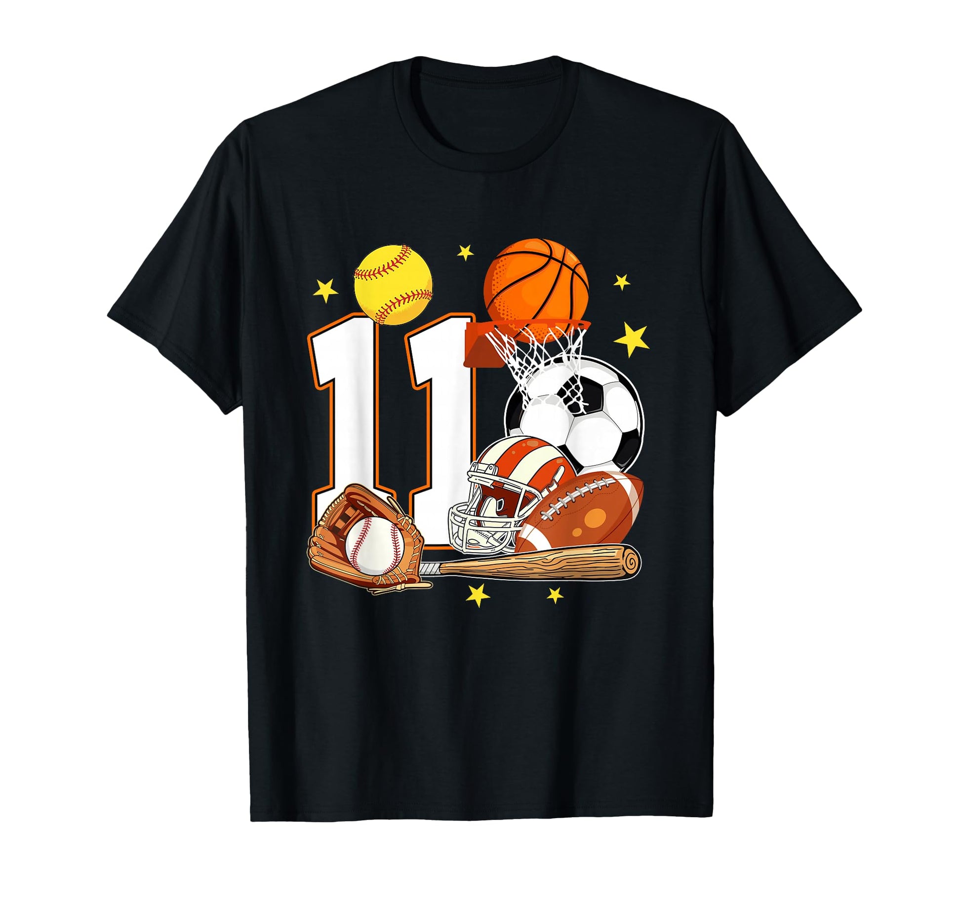 11Th Birthday Sports Birthday Theme T-Shirt - Casual Everyday Wear Unisex - T-Shirt, Sweatshirt, Hoodie