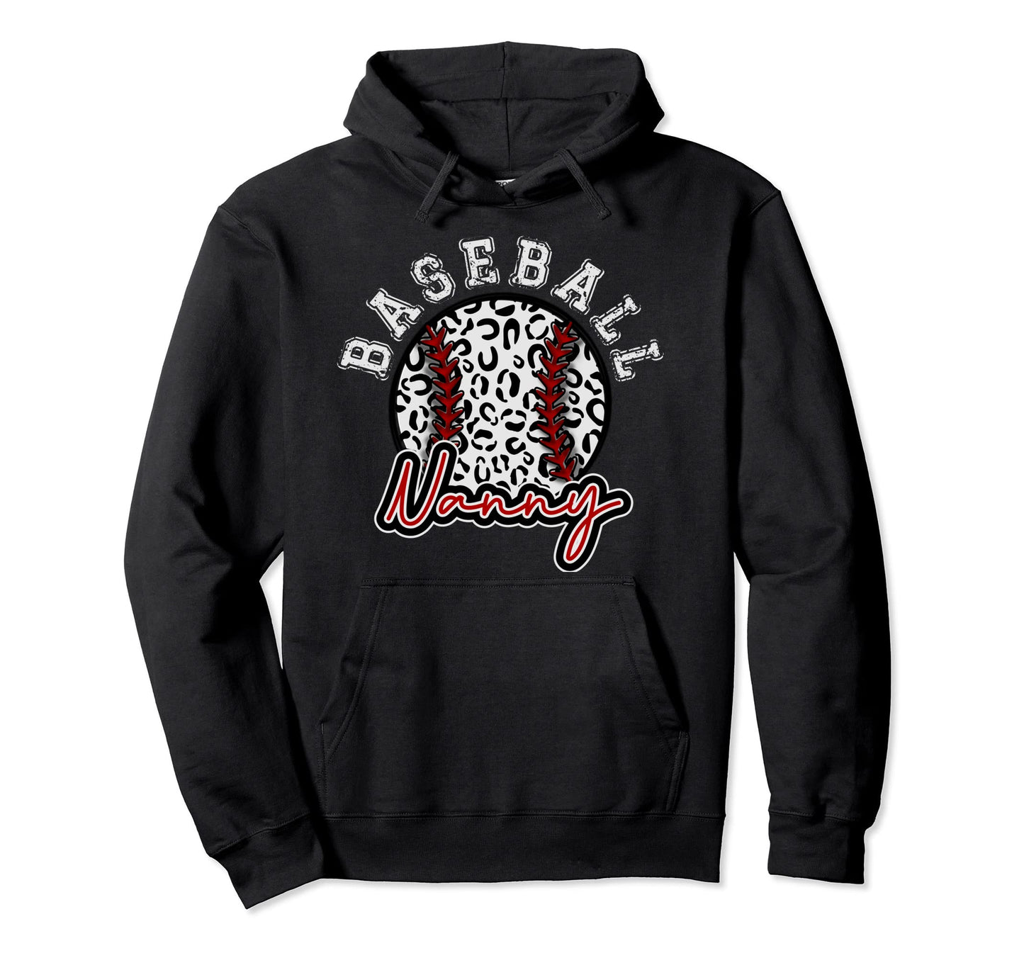 Leopard Cheetah Baseball Nanny Womens Trendy Hoodie - Unique Graphic Unisex - T-Shirt, Sweatshirt, Hoodie