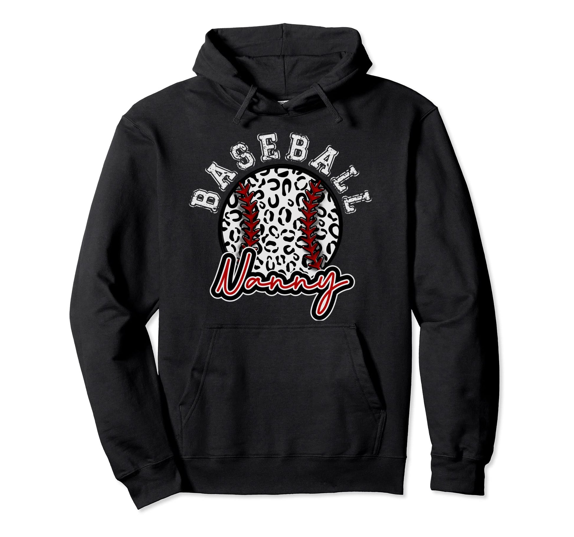 Leopard Cheetah Baseball Nanny Womens Trendy Hoodie - Unique Graphic Unisex - T-Shirt, Sweatshirt, Hoodie