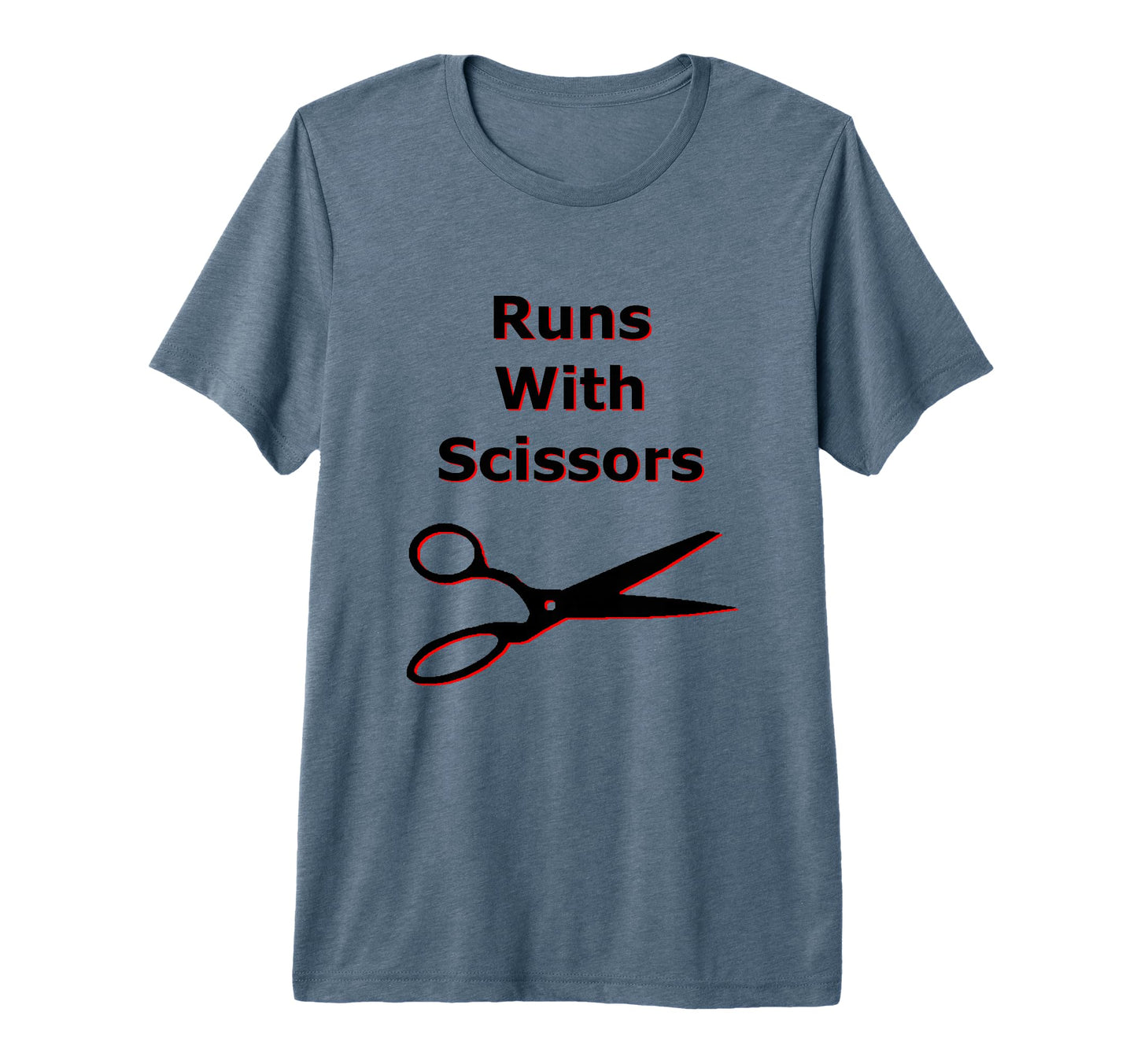 Runs Scissors Tri Blend T-Shirt - Graphic Print Men Women - T-Shirt, Sweatshirt, Hoodie
