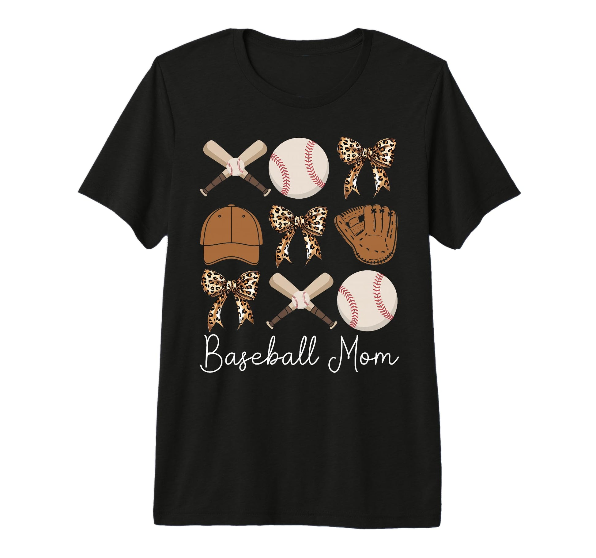 Baseball Mama Coquette Bow Baseball Mom T-Shirt - Graphic Print for Adults - T-Shirt, Sweatshirt, Hoodie