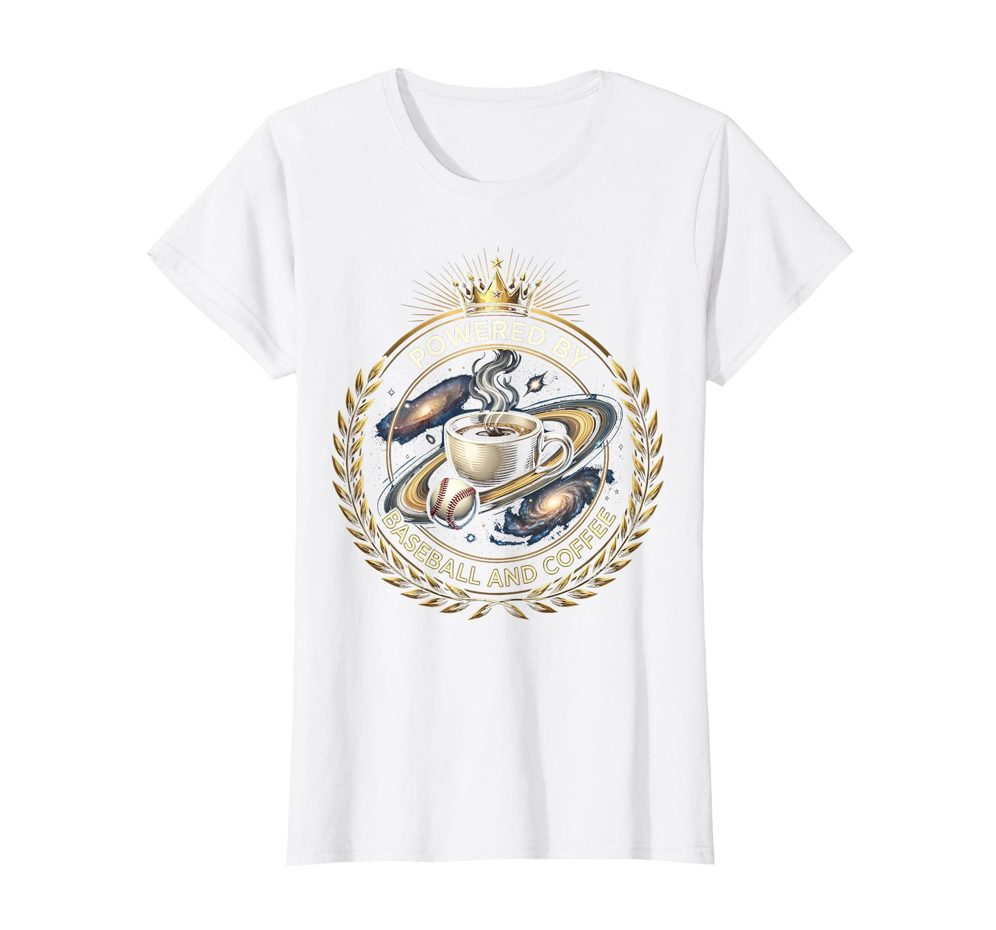 Powered Baseball And Coffee Baseball Mom T-Shirt - Trendy Graphic Men Women - T-Shirt, Sweatshirt, Hoodie