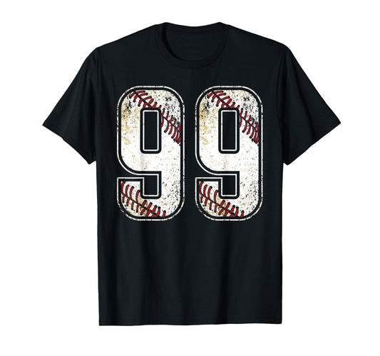 99 Baseball Jersey Number 99 Birthday Gift T-Shirt - Unique Graphic Unisex - T-Shirt, Sweatshirt, Hoodie
