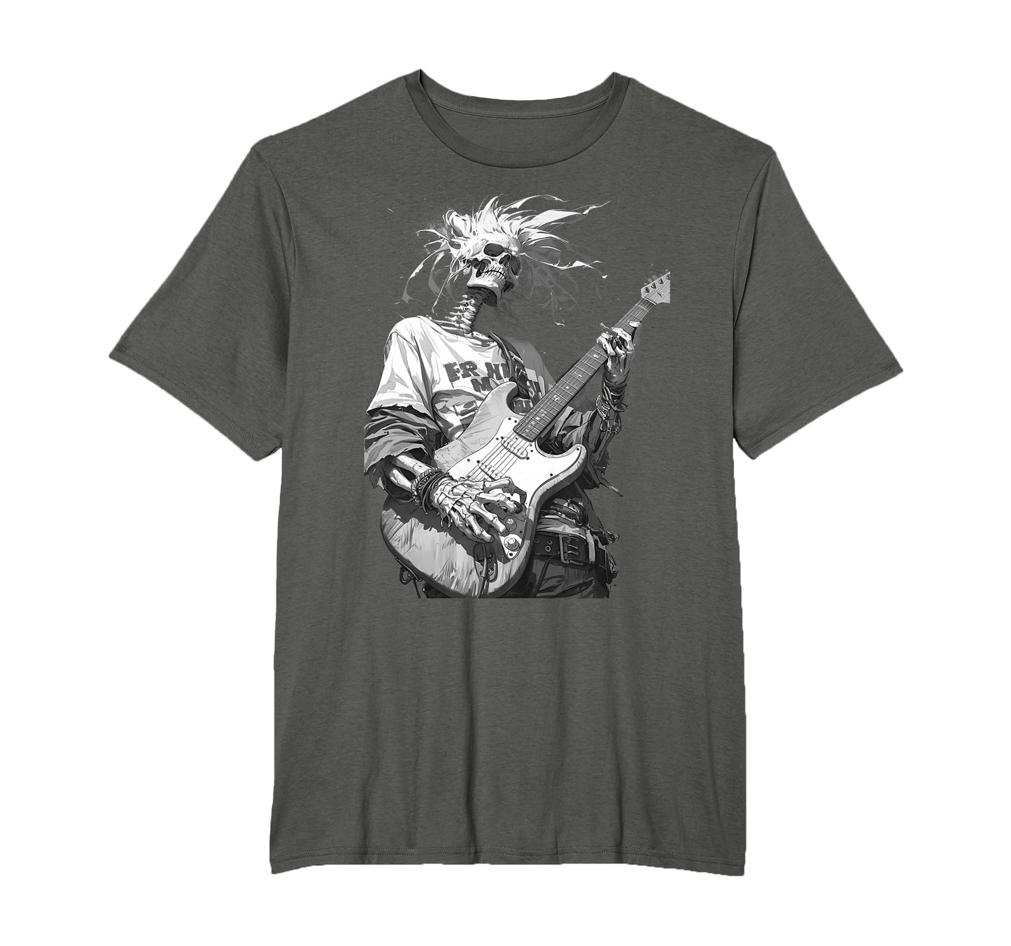 Skeleton Playing Guitar Rock Star T-Shirt - Aesthetic Graphic Men Women - T-Shirt, Sweatshirt, Hoodie