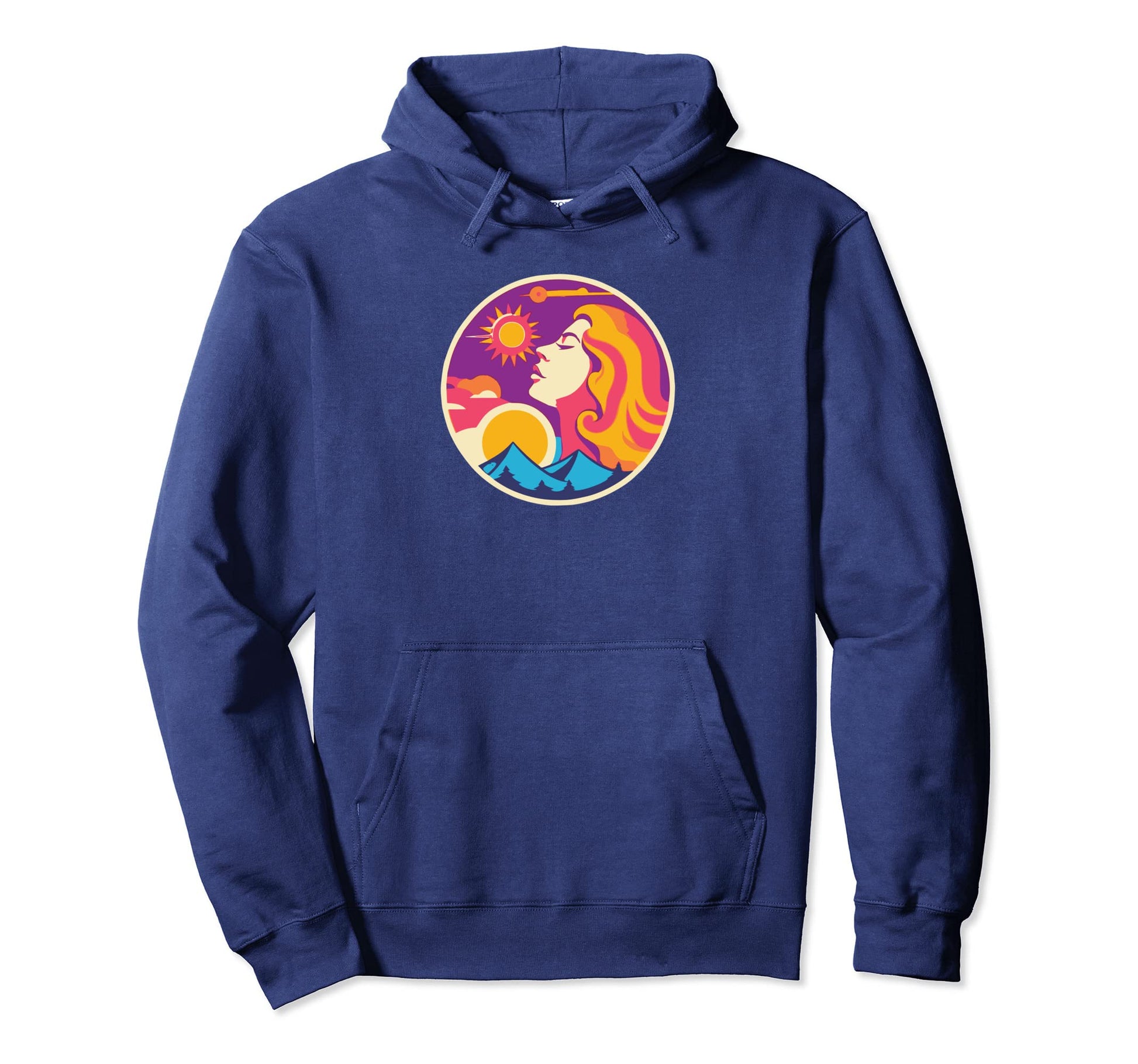 Groovy Mountain Mama Hippie 60S Hoodie - Minimalist Print Men Women - T-Shirt, Sweatshirt, Hoodie