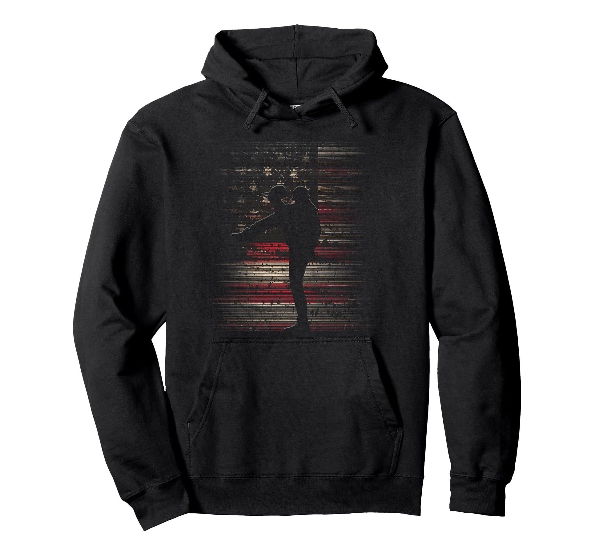 American Flag Pitcher Baseball Baseball Hoodie - Graphic Print Men Women - T-Shirt, Sweatshirt, Hoodie