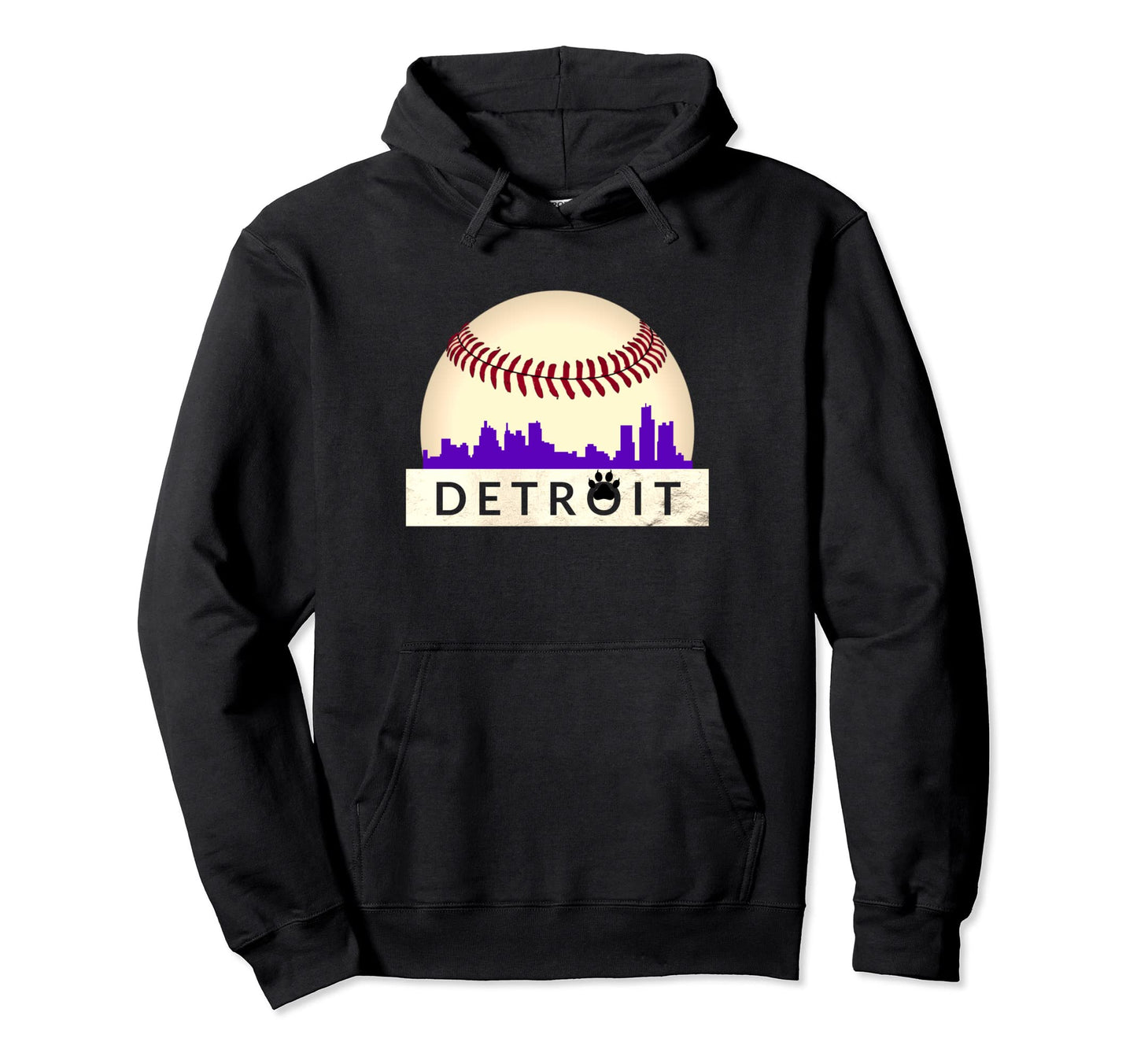 Distressed Tiger Mascot And Detroit Hoodie - Aesthetic Graphic Unisex - T-Shirt, Sweatshirt, Hoodie