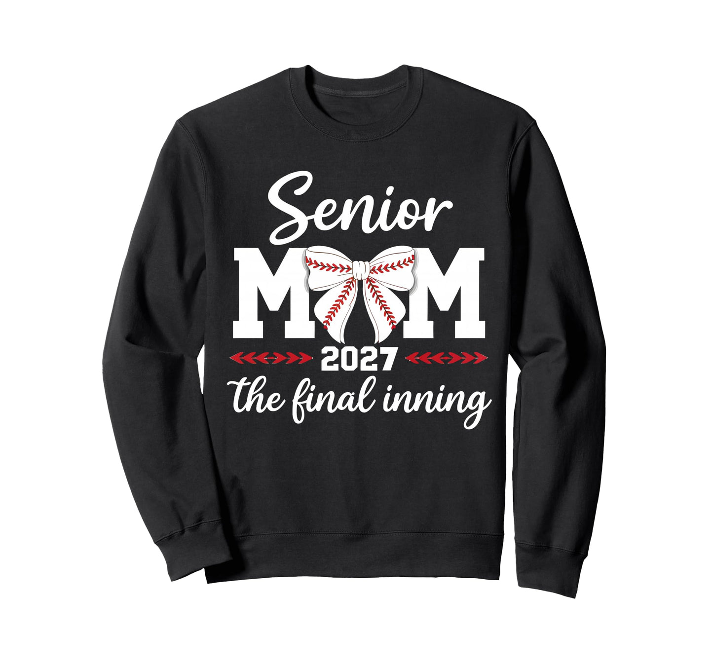 Senior Mom 2027 Coquette Baseball Mom Sweatshirt - Minimalist Print Unisex - T-Shirt, Sweatshirt, Hoodie