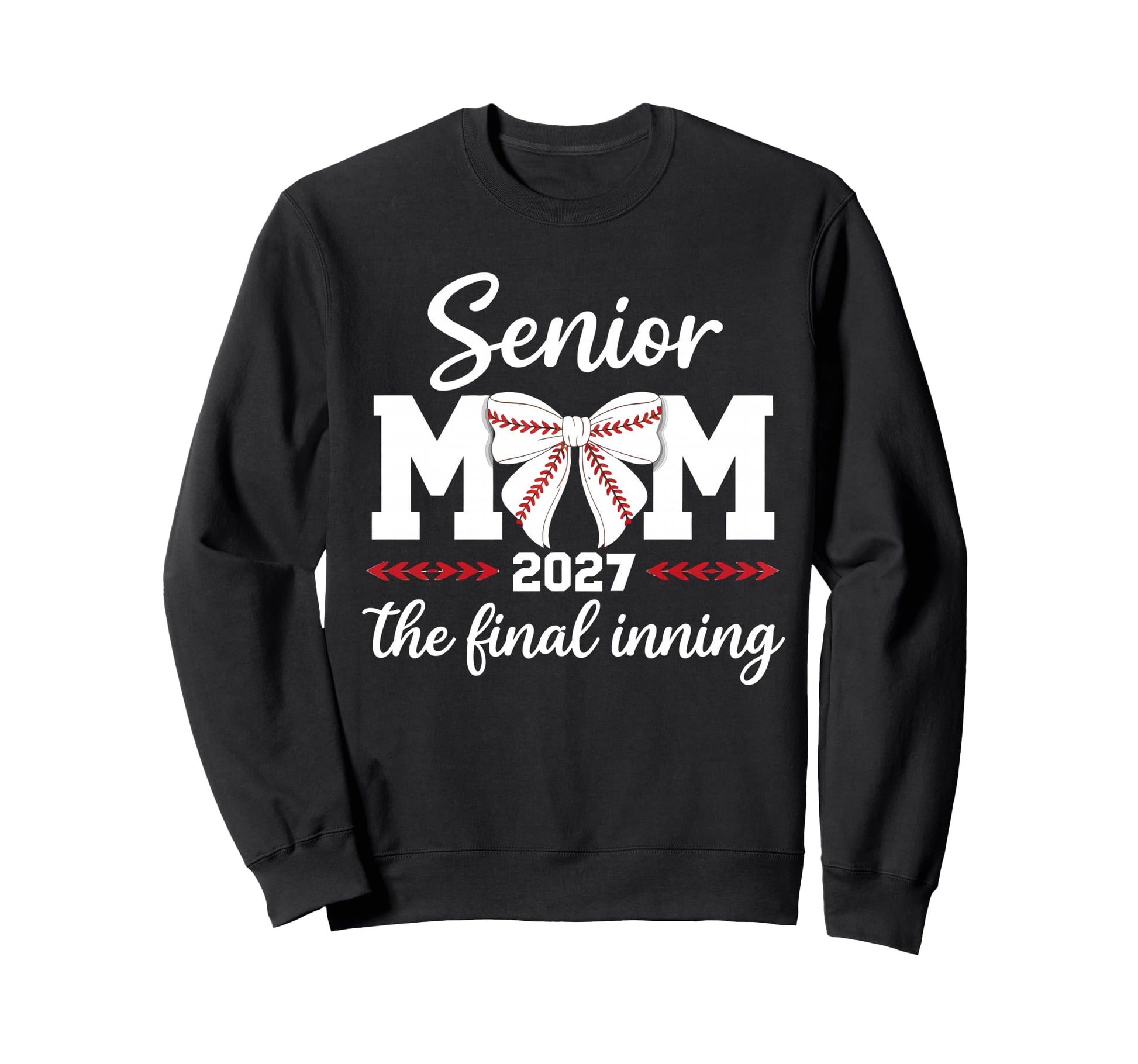 Senior Mom 2027 Coquette Baseball Mom Sweatshirt - Minimalist Print Unisex - T-Shirt, Sweatshirt, Hoodie