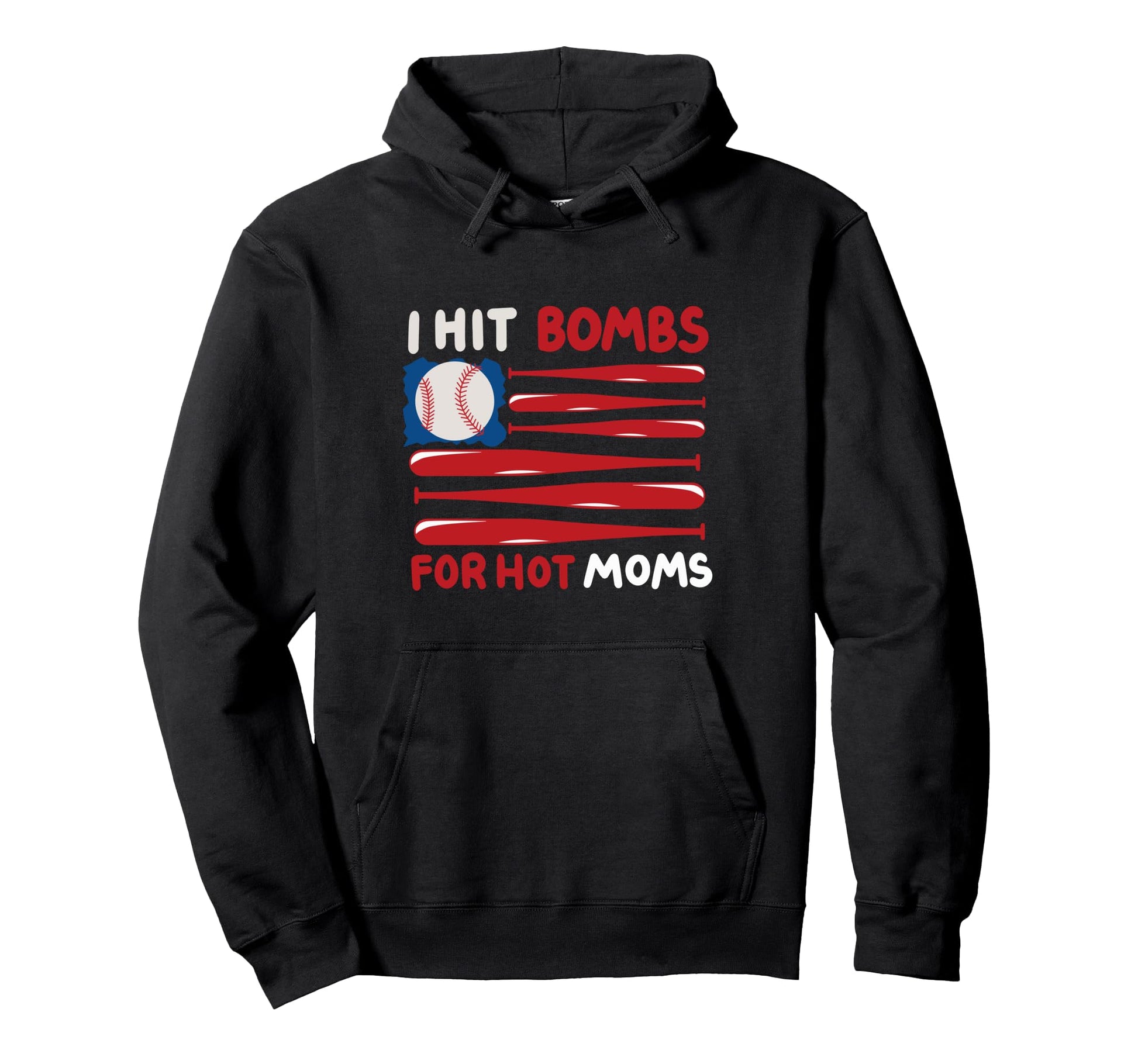 I Hit Bombs Hot Moms Baseball Hoodie - Unique Graphic Men Women - T-Shirt, Sweatshirt, Hoodie