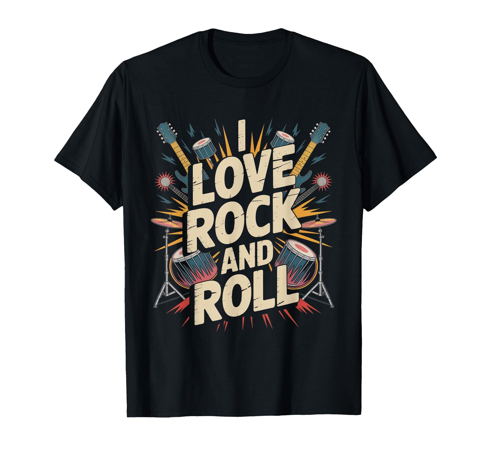 I Love Rock And Roll Music T-Shirt - Custom Art Print Unisex - T-Shirt, Sweatshirt, Hoodie