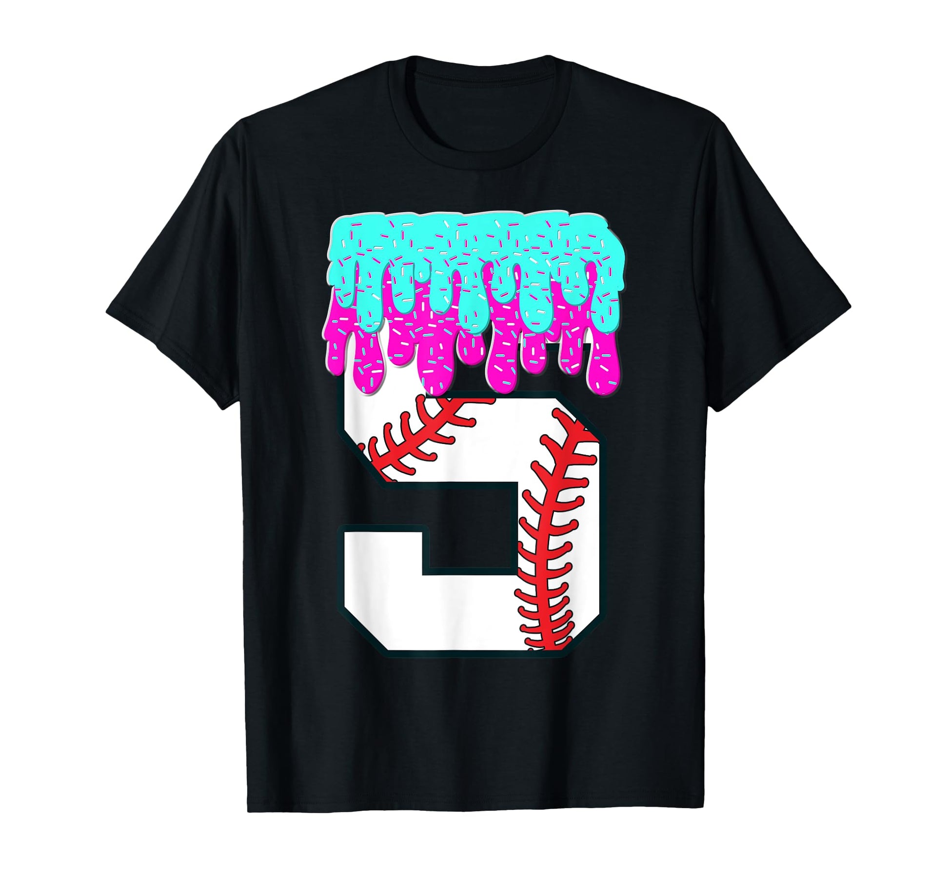 Baseball Drip 5 Year Old 5Th Birthday T-Shirt - Unique Graphic Men Women - T-Shirt, Sweatshirt, Hoodie