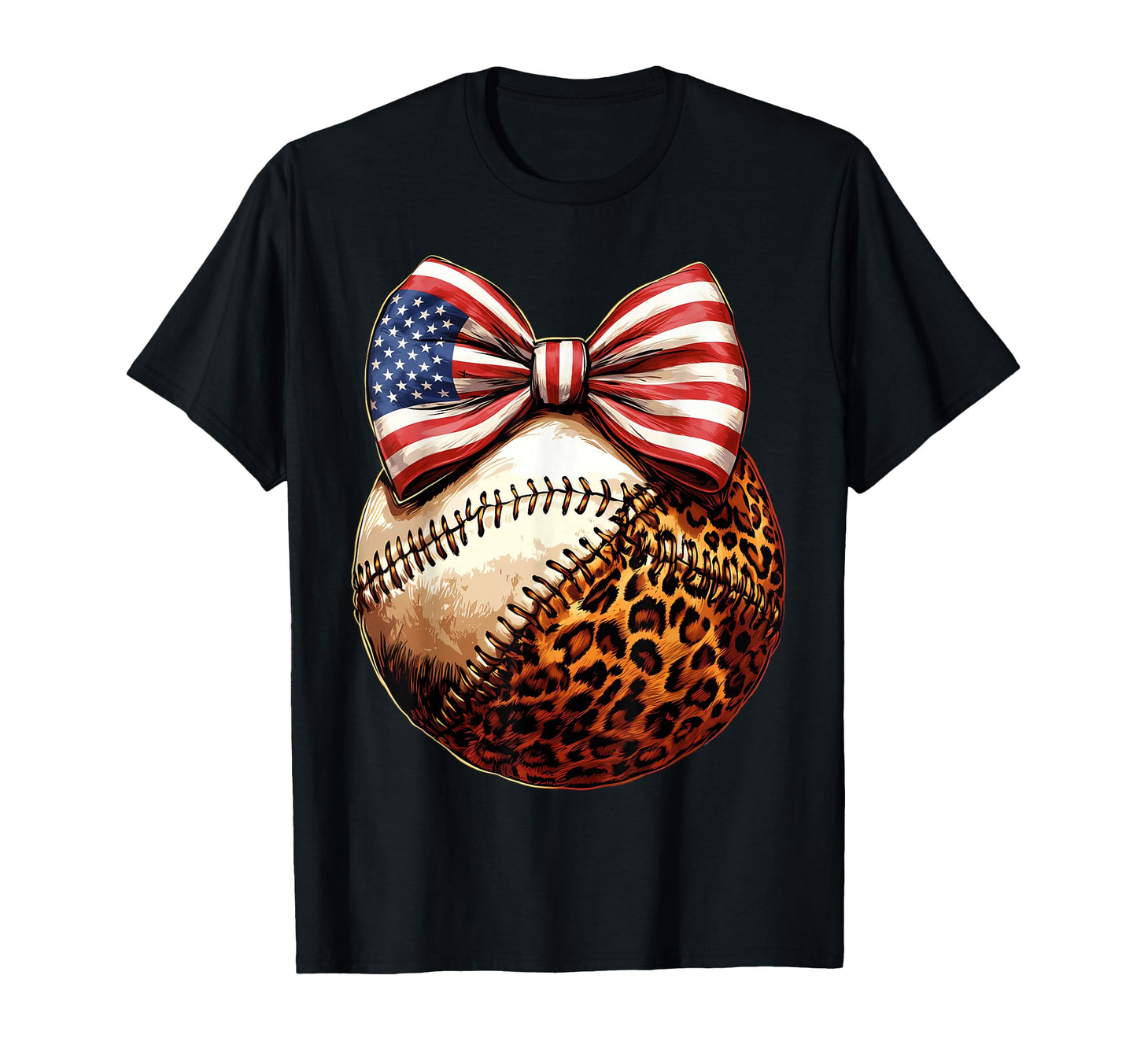 American Baseball Coquette Bow Patriotic T-Shirt - Unique Graphic Unisex - T-Shirt, Sweatshirt, Hoodie