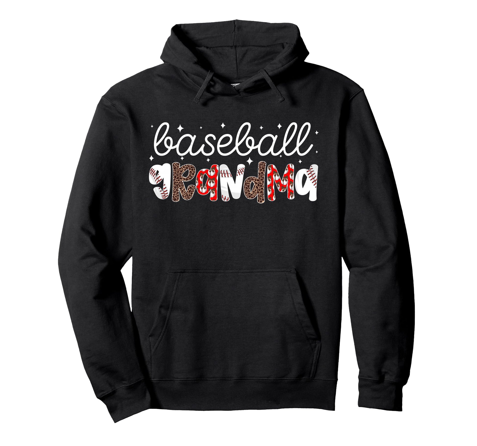 Baseball Grandma Leopard Grandma Hoodie - Fun Novelty Design for Adults - T-Shirt, Sweatshirt, Hoodie