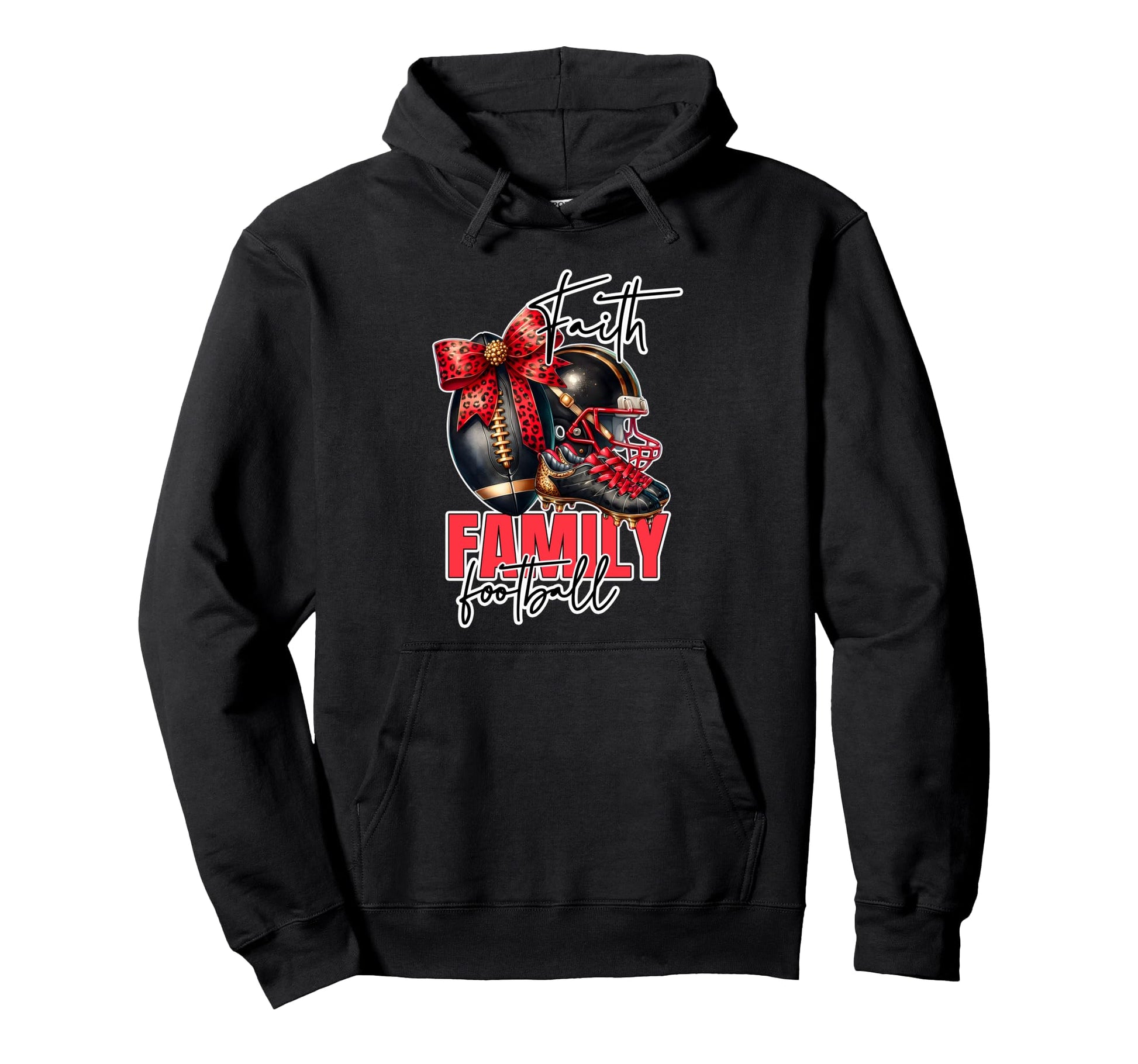 Baseball Family Game Day Leopard Shoes Ball Hoodie - Unique Graphic Unisex - T-Shirt, Sweatshirt, Hoodie