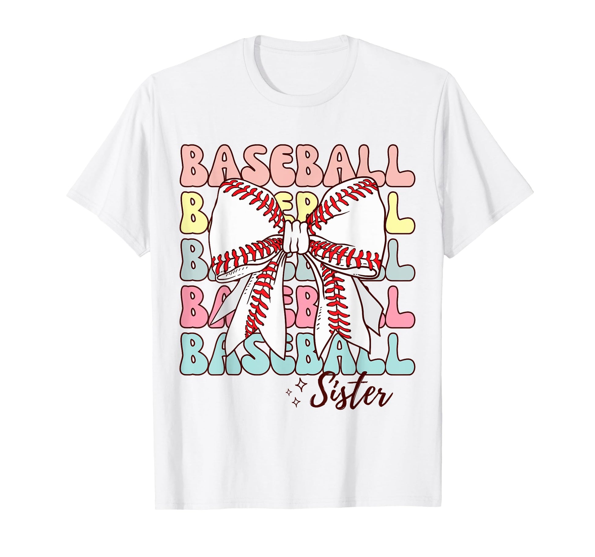 Baseball Sister Coquette Bow Baseball T-Shirt - Unique Graphic Unisex - T-Shirt, Sweatshirt, Hoodie