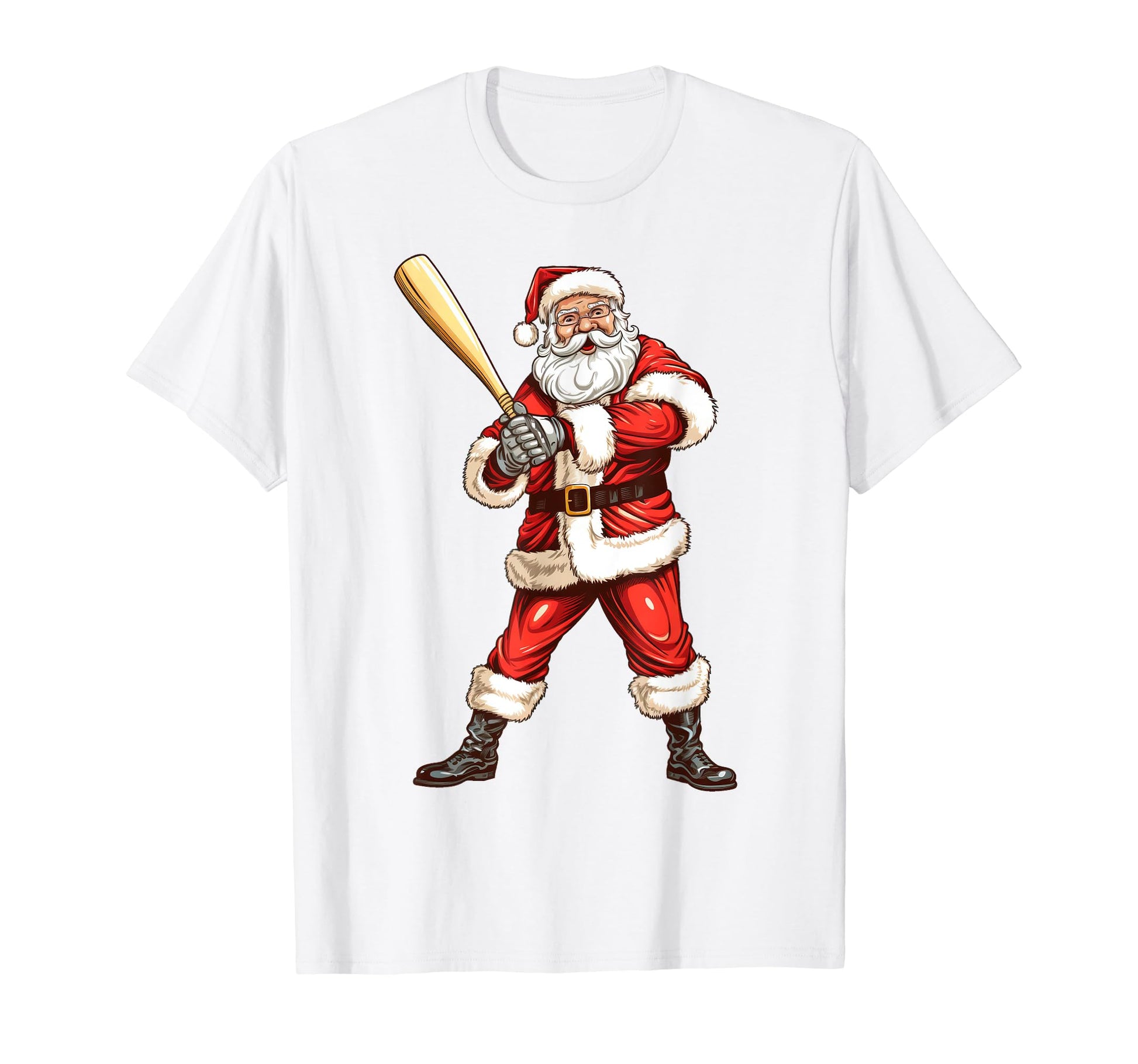 Santa Baseball Bat Baseball Player Party T-Shirt - Custom Art Print Unisex - T-Shirt, Sweatshirt, Hoodie