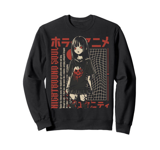 Anime Horror Aesthetic Soft Sweatshirt - Streetwear Style for Adults - T-Shirt, Sweatshirt, Hoodie