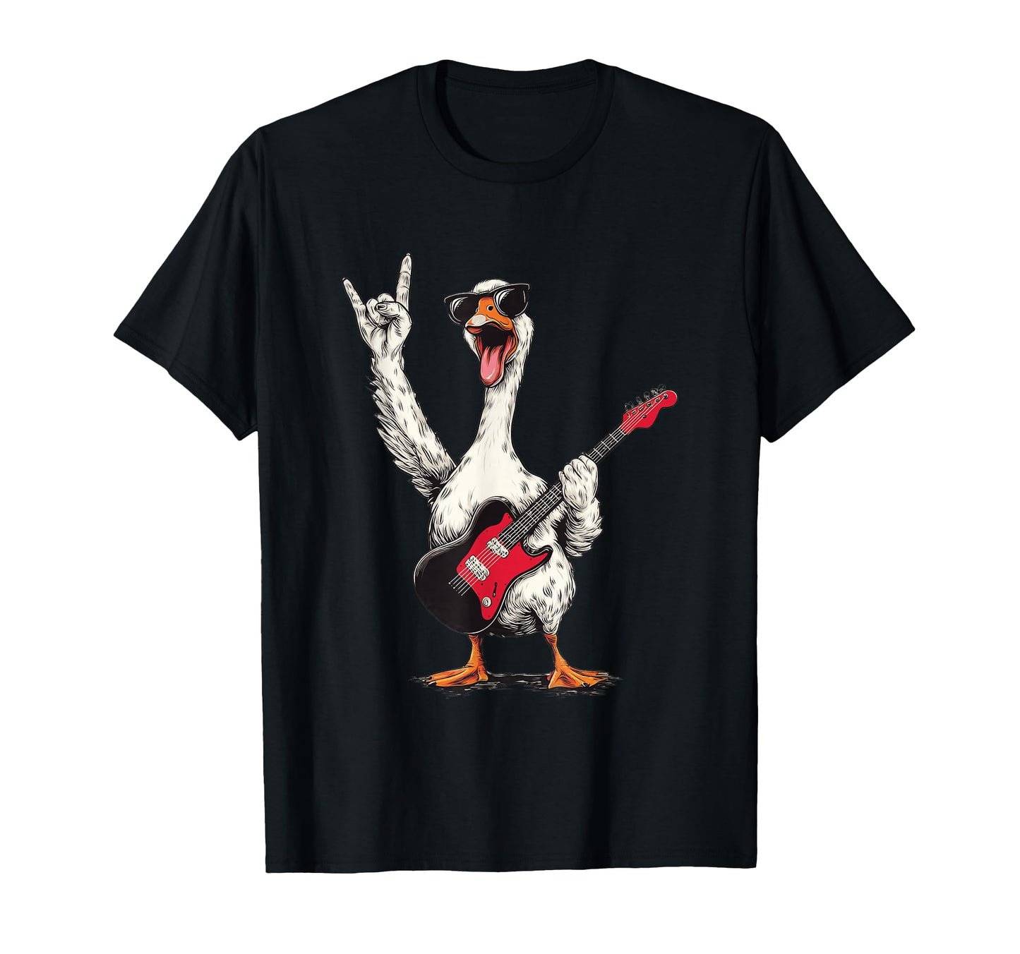 Funny Goose Rock Music Electric Guitar T-Shirt - Novelty Apparel Men Women - T-Shirt, Sweatshirt, Hoodie