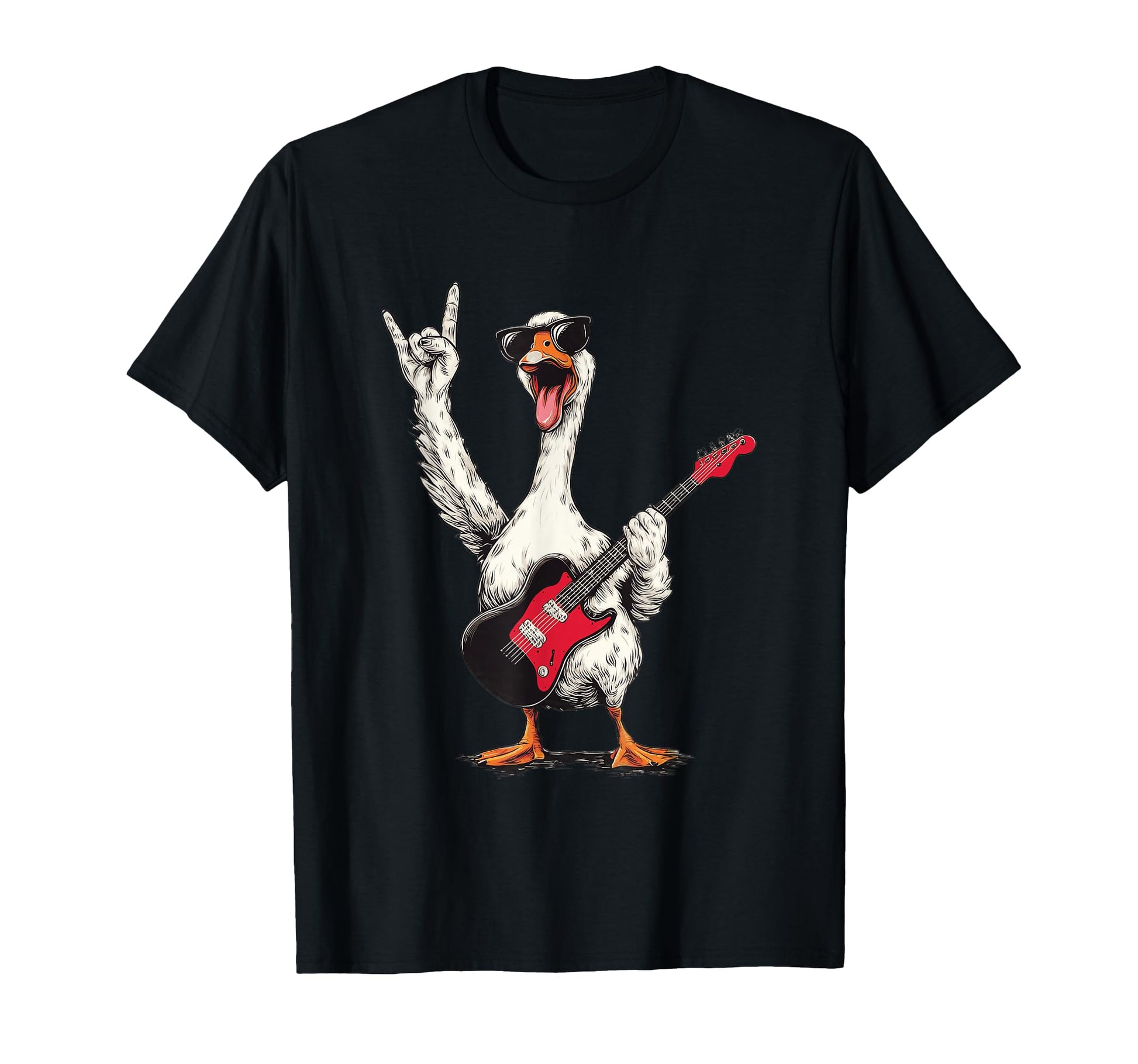 Funny Goose Rock Music Electric Guitar T-Shirt - Novelty Apparel Men Women - T-Shirt, Sweatshirt, Hoodie