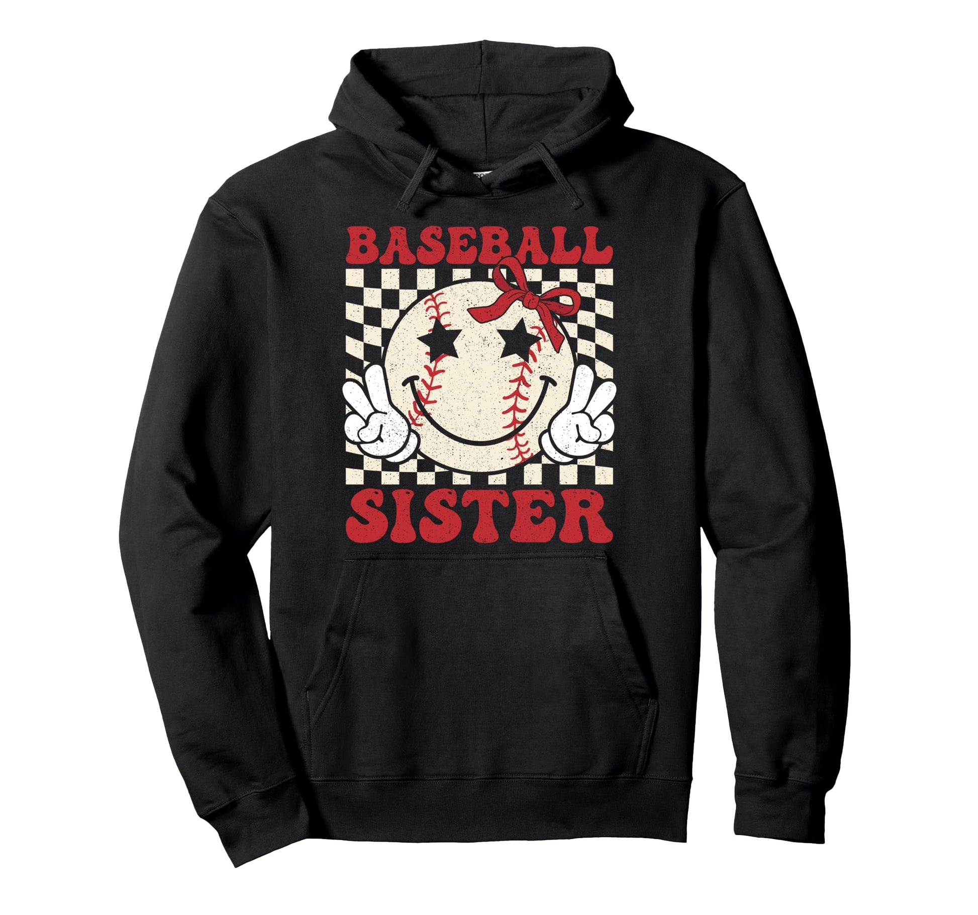 Baseball Sister Coquette Bow Sport Lovers Hoodie - Trendy Graphic Unisex - T-Shirt, Sweatshirt, Hoodie