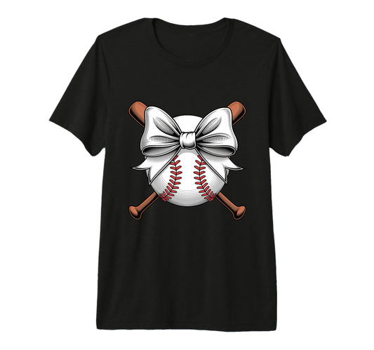 Baseball Coquette Bow Baseball Player T-Shirt - Custom Art Print Unisex - T-Shirt, Sweatshirt, Hoodie