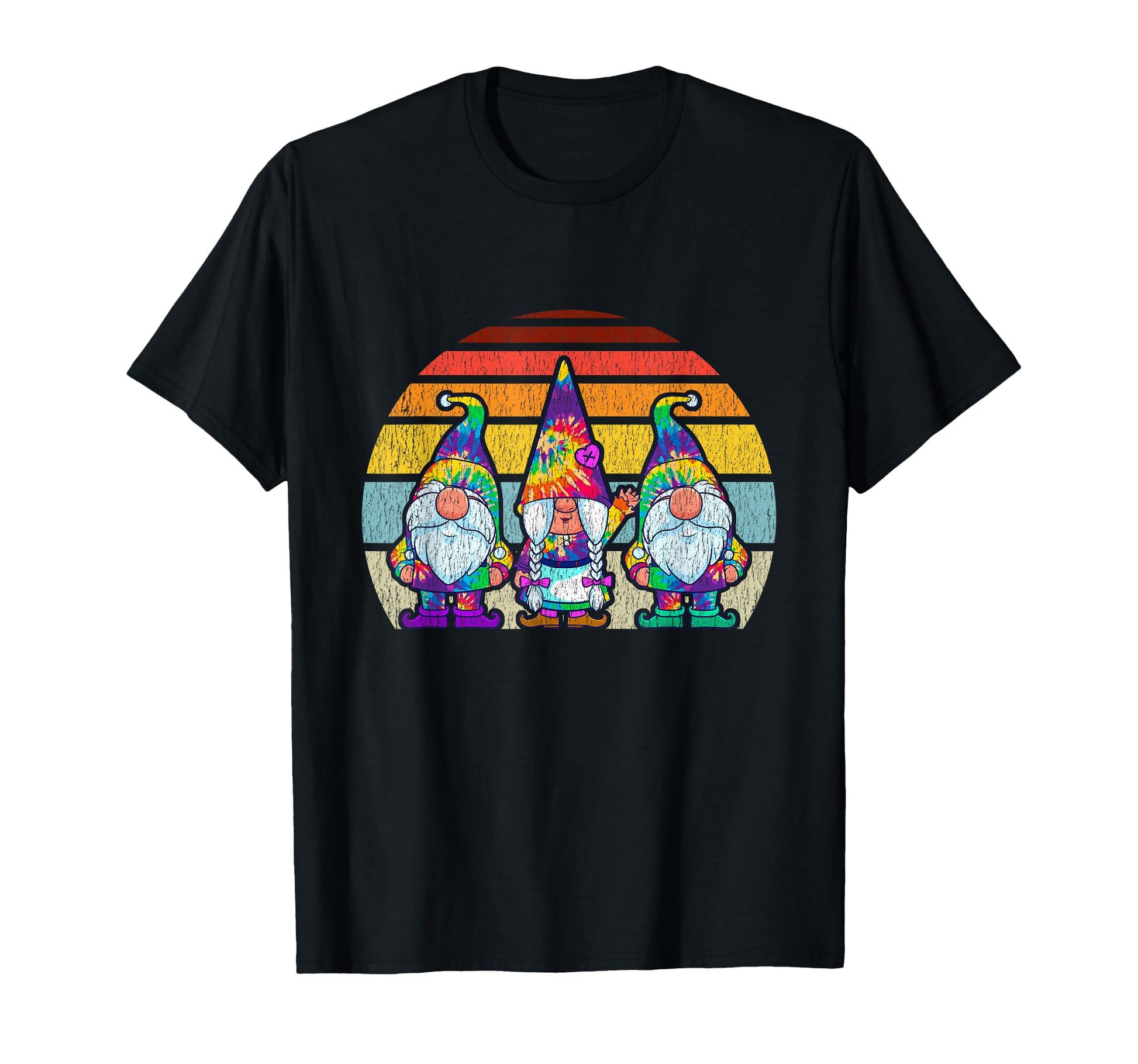 Tie Dye Gnomes Hippie Trippy Psychedelic T-Shirt - Minimalist Print Unisex - T-Shirt, Sweatshirt, Hoodie